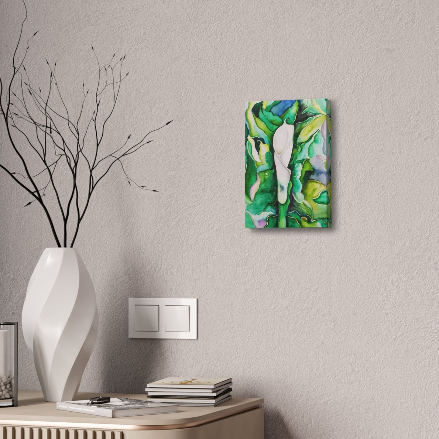 Botanical Canvas Print, Nature Wall Art, Home Decor, Gift for Plant Lovers, Greenery Artwork, Floral Decor, Painting Title: Painting Title: Lauri's Calla Lily