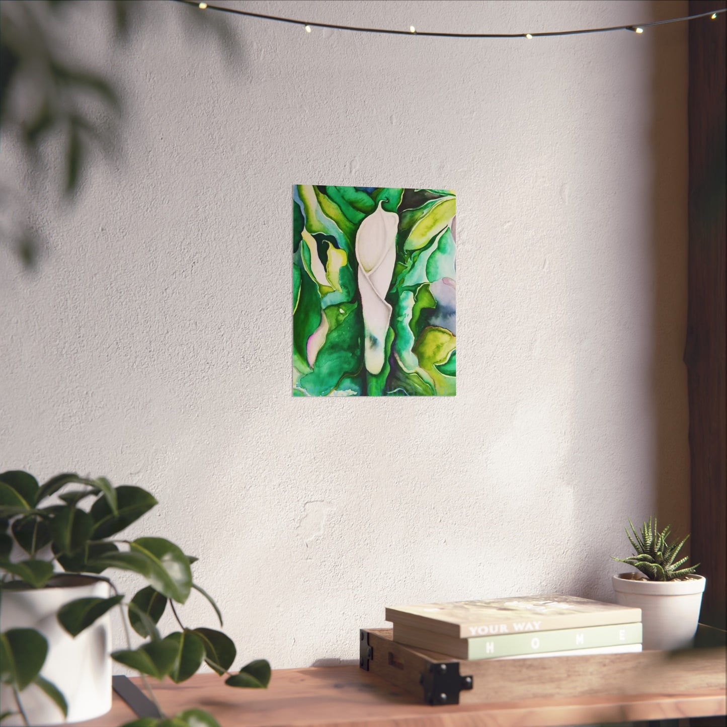 Botanical Fine Art Posters, Green Wall Art, Abstract Art Prints, Home Décor, Gift for Plant Lovers, Painting Title: Lauri's Calla Lily