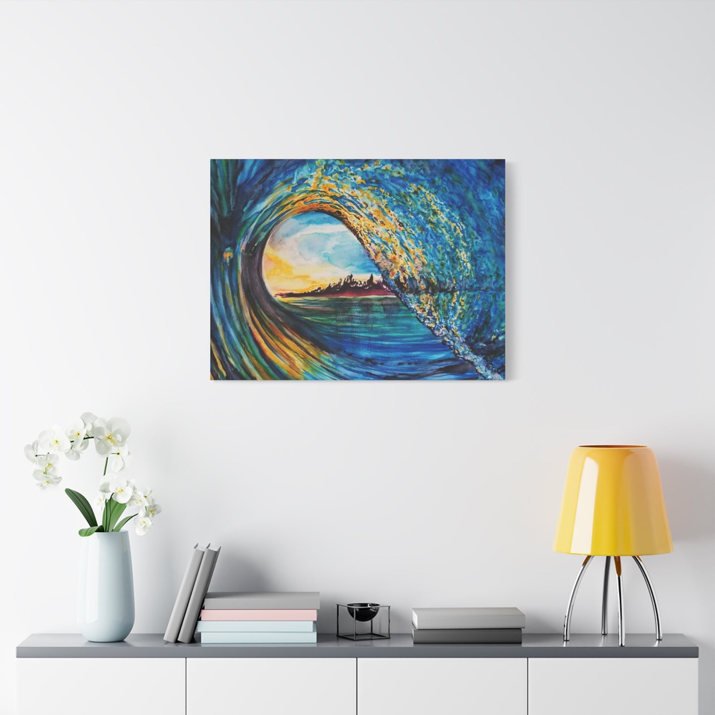 Ocean Wave Canvas Art, Coastal Decor, Abstract Wave Wall Art, Sea Breeze Home Decor, Gift for Beach Lovers, Watercolor, Painting Title: Kasey's Wave