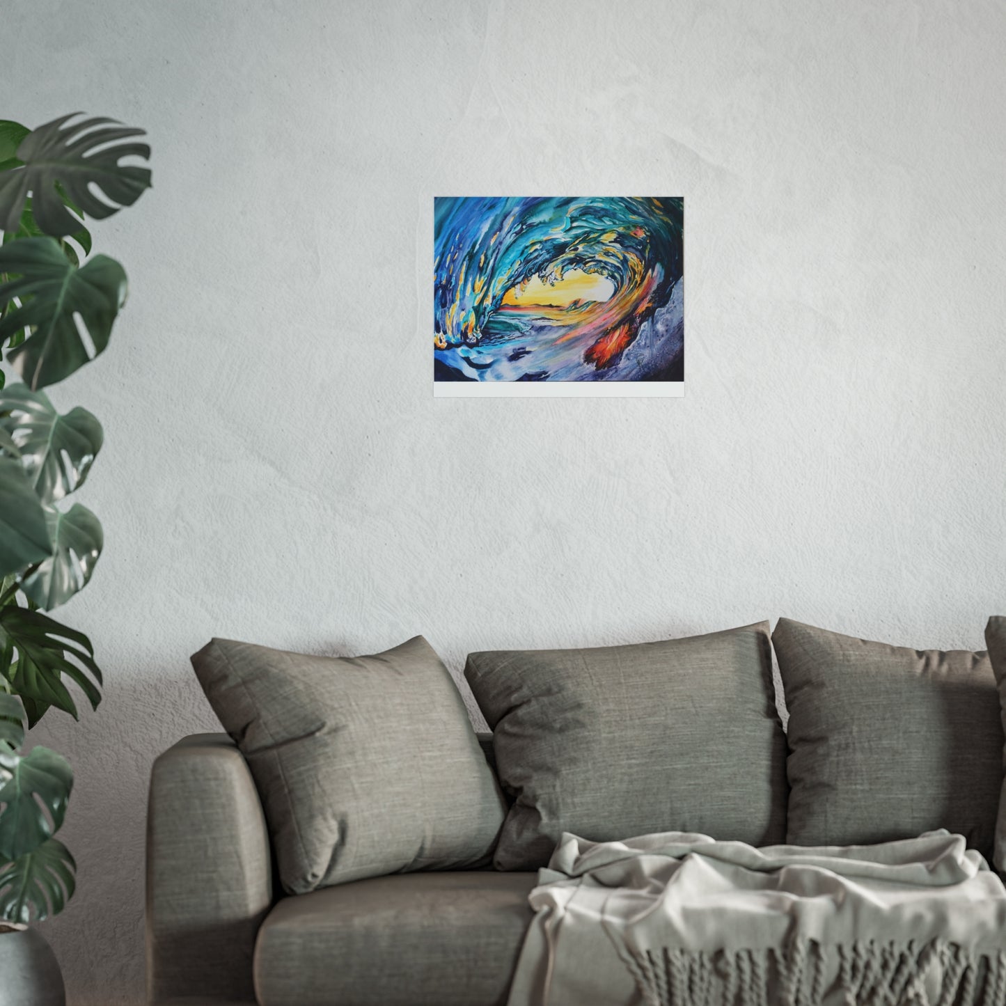 Ocean Wave Art Print, Fine Art Poster, Coastal Wall Decor, Beach House Artwork, Gift for Ocean Lovers, Painting Title: Liquid Sunshine