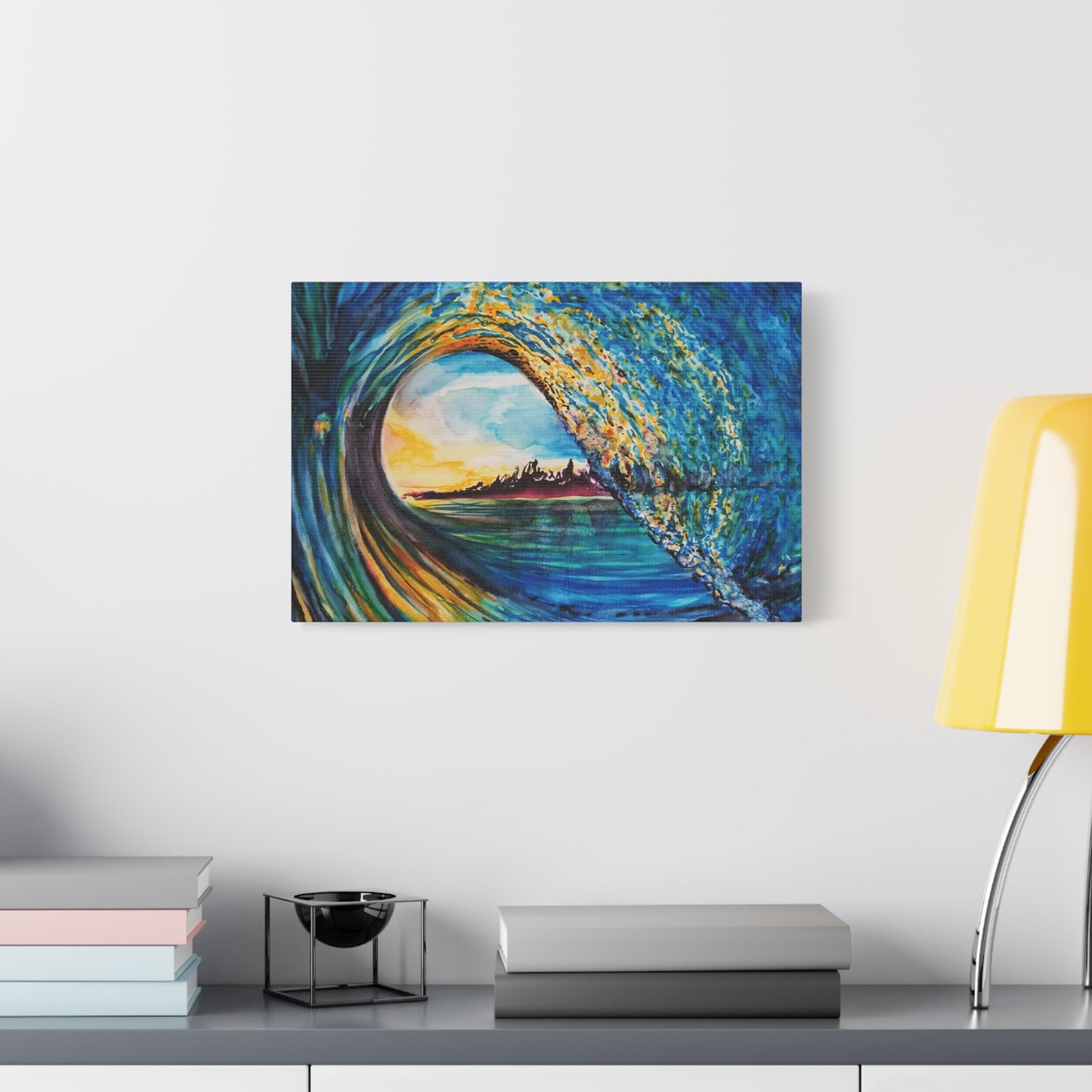 Ocean Wave Canvas Art, Coastal Decor, Abstract Wave Wall Art, Sea Breeze Home Decor, Gift for Beach Lovers, Watercolor, Painting Title: Kasey's Wave