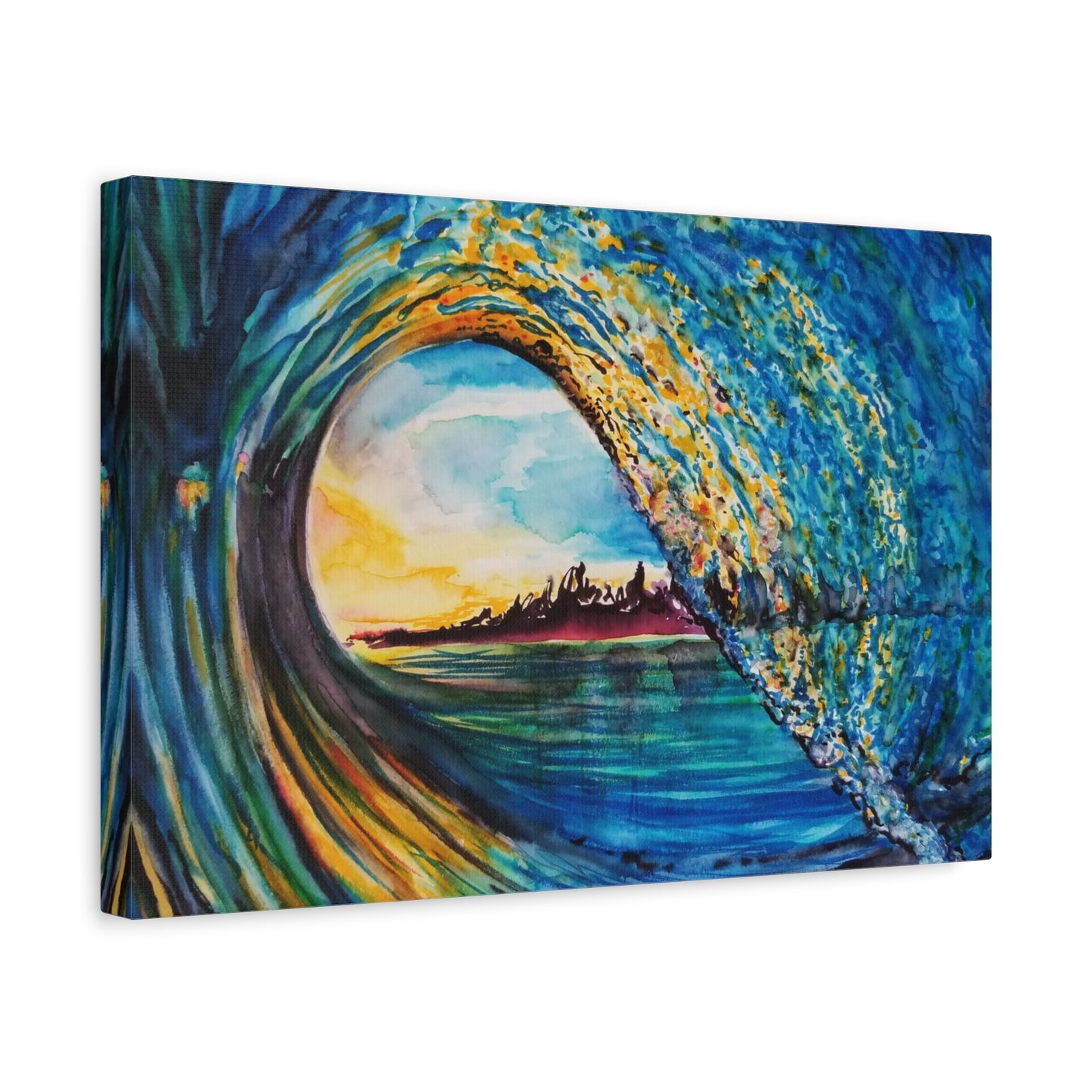 Ocean Wave Canvas Art, Coastal Decor, Abstract Wave Wall Art, Sea Breeze Home Decor, Gift for Beach Lovers, Watercolor, Painting Title: Kasey's Wave