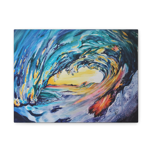 Ocean Wave Art Canvas Print, Home Decor, Beach Lovers Wall Art, Coastal Artwork, Unique Gift Idea, Painting Title: Liquid Sunshine