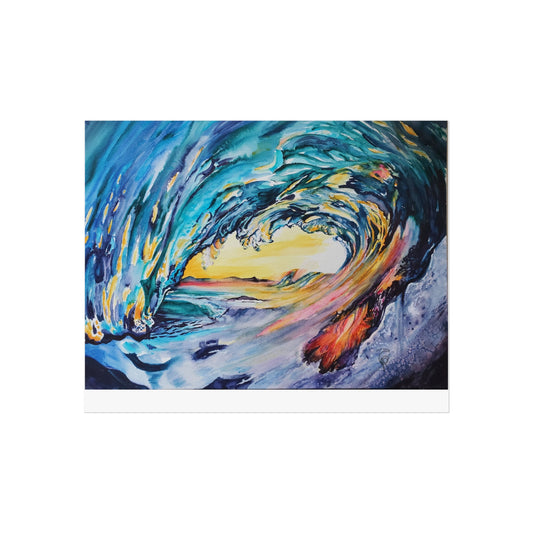 Ocean Wave Art Print, Fine Art Poster, Coastal Wall Decor, Beach House Artwork, Gift for Ocean Lovers, Painting Title: Liquid Sunshine