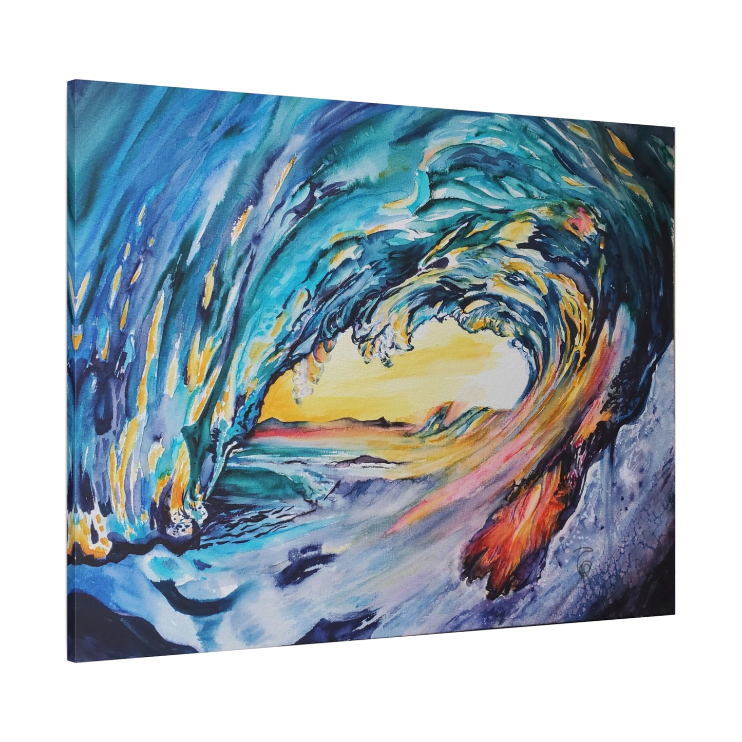 Ocean Wave Art Canvas Print, Home Decor, Beach Lovers Wall Art, Coastal Artwork, Unique Gift Idea, Painting Title: Liquid Sunshine