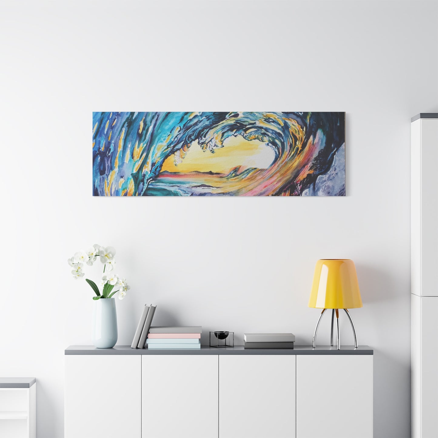 Ocean Wave Art Canvas Print, Home Decor, Beach Lovers Wall Art, Coastal Artwork, Unique Gift Idea, Painting Title: Liquid Sunshine