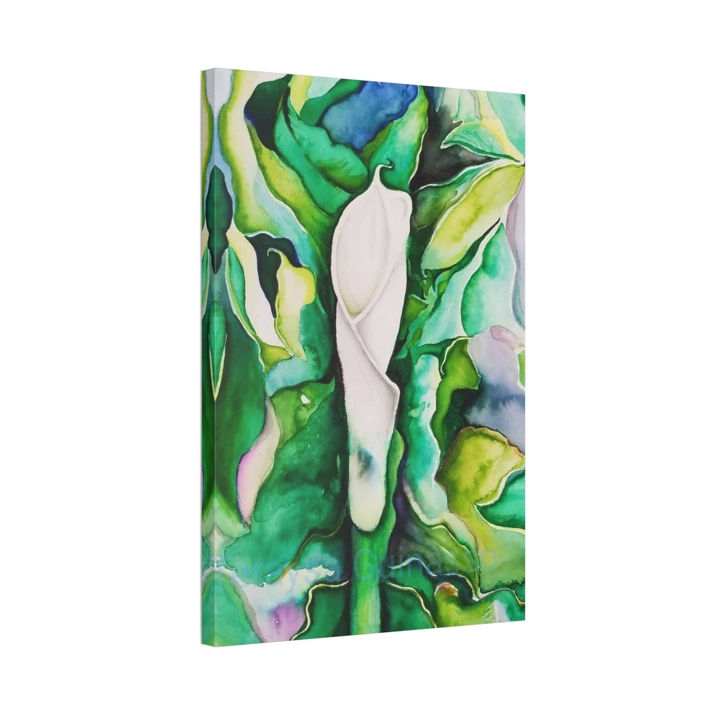 Botanical Canvas Print, Nature Wall Art, Home Decor, Gift for Plant Lovers, Greenery Artwork, Floral Decor, Painting Title: Painting Title: Lauri's Calla Lily