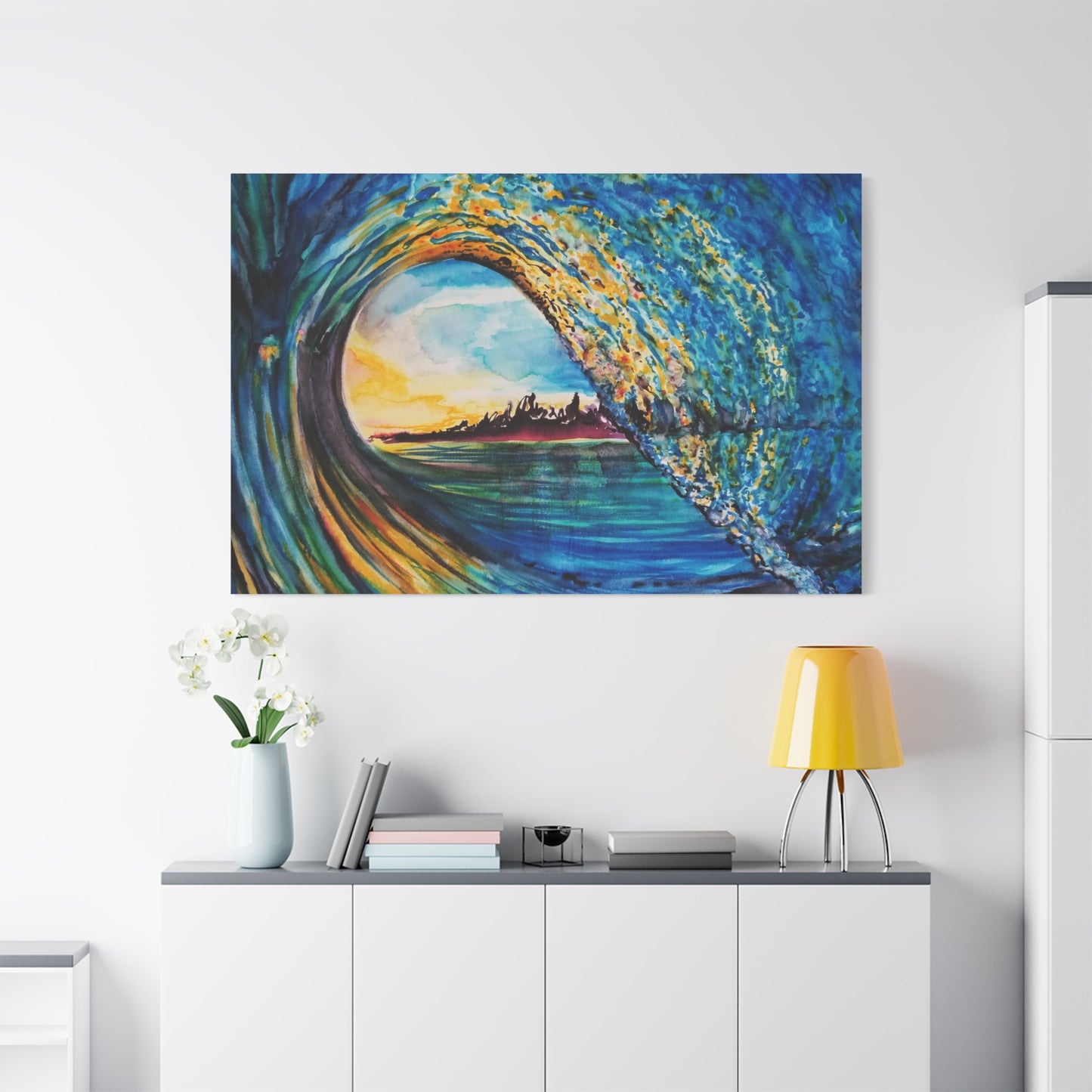 Ocean Wave Canvas Art, Coastal Decor, Abstract Wave Wall Art, Sea Breeze Home Decor, Gift for Beach Lovers, Watercolor, Painting Title: Kasey's Wave