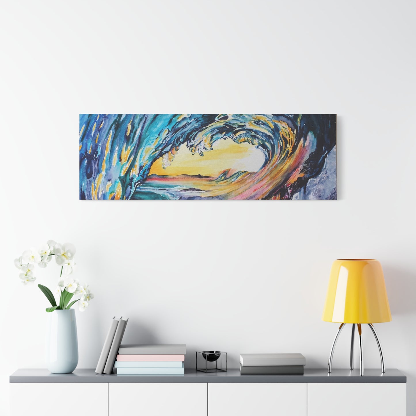 Ocean Wave Art Canvas Print, Home Decor, Beach Lovers Wall Art, Coastal Artwork, Unique Gift Idea, Painting Title: Liquid Sunshine