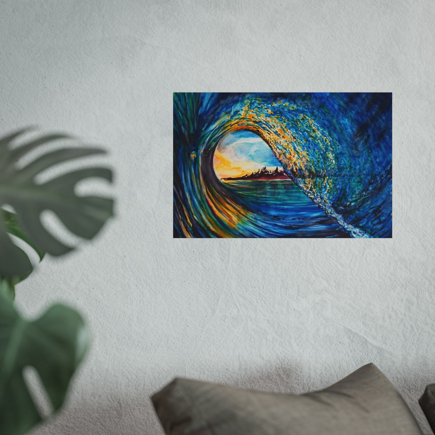 Ocean Wave Fine Art Poster, Coastal Wall Décor, Surfing Art Print, Living Room Artwork, Beach House Decor, Nautical Home Style, Painting Title: Kasey's Wave