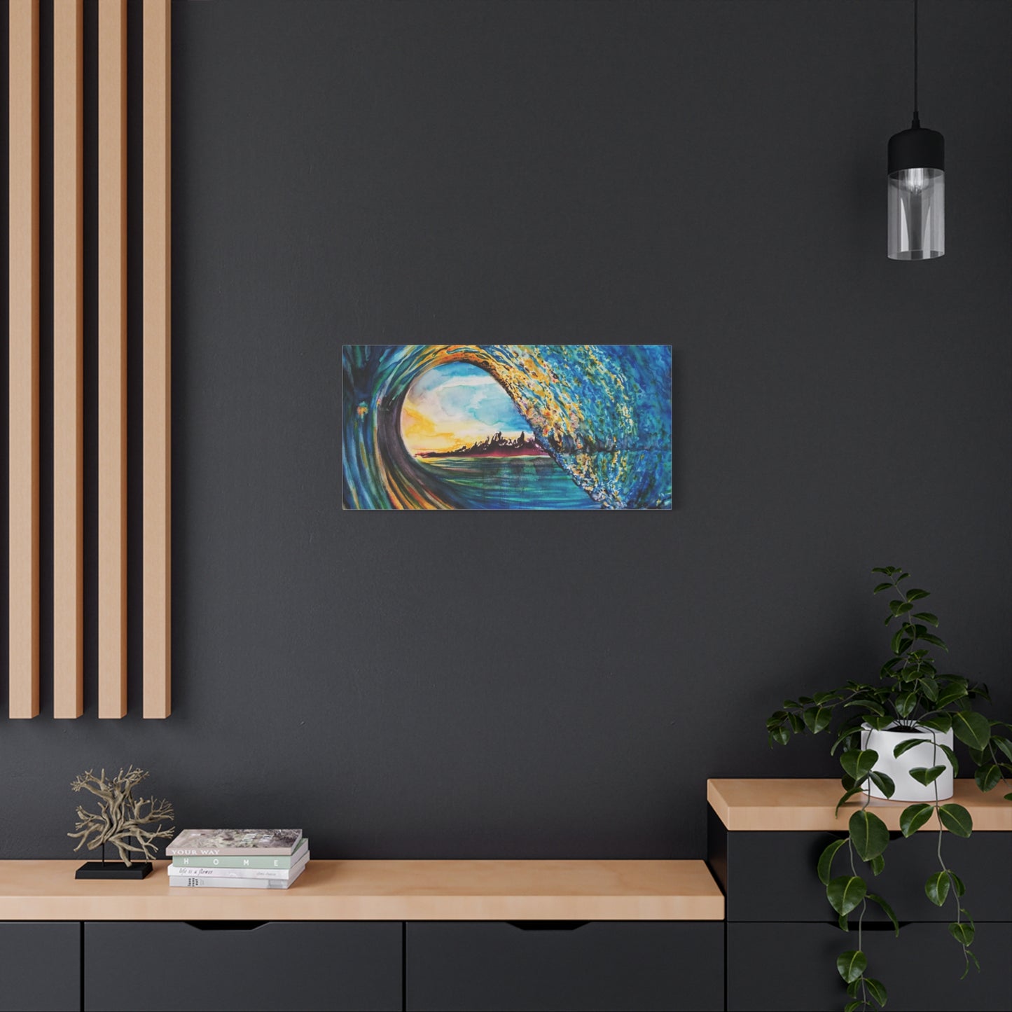 Ocean Wave Canvas Art, Coastal Decor, Abstract Wave Wall Art, Sea Breeze Home Decor, Gift for Beach Lovers, Watercolor, Painting Title: Kasey's Wave