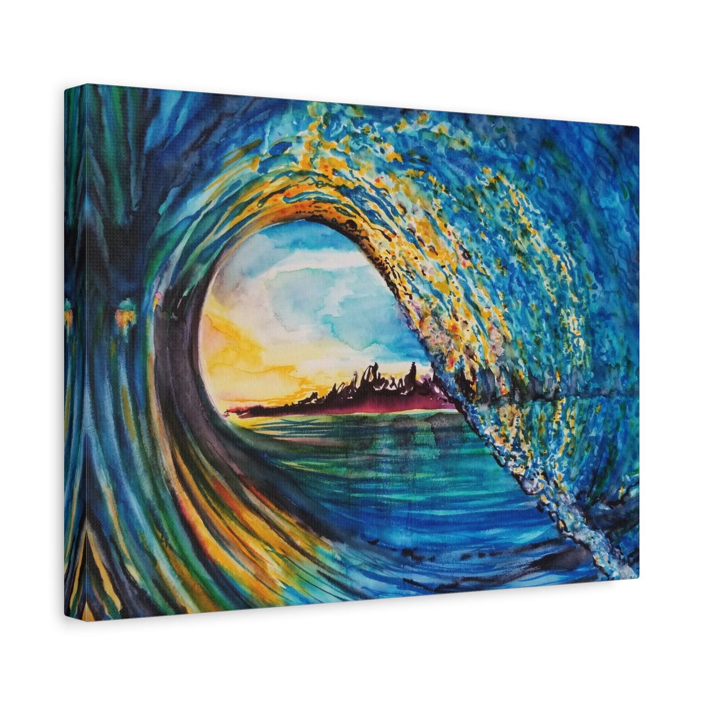 Ocean Wave Canvas Art, Coastal Decor, Abstract Wave Wall Art, Sea Breeze Home Decor, Gift for Beach Lovers, Watercolor, Painting Title: Kasey's Wave