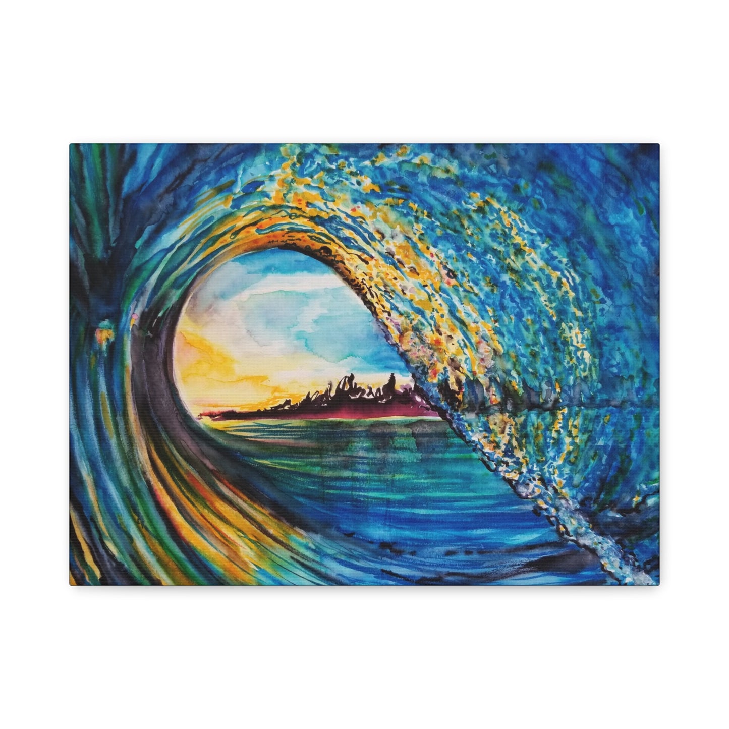 Ocean Wave Canvas Art, Coastal Decor, Abstract Wave Wall Art, Sea Breeze Home Decor, Gift for Beach Lovers, Watercolor, Painting Title: Kasey's Wave