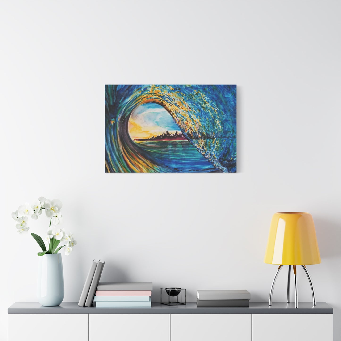 Ocean Wave Canvas Art, Coastal Decor, Abstract Wave Wall Art, Sea Breeze Home Decor, Gift for Beach Lovers, Watercolor, Painting Title: Kasey's Wave