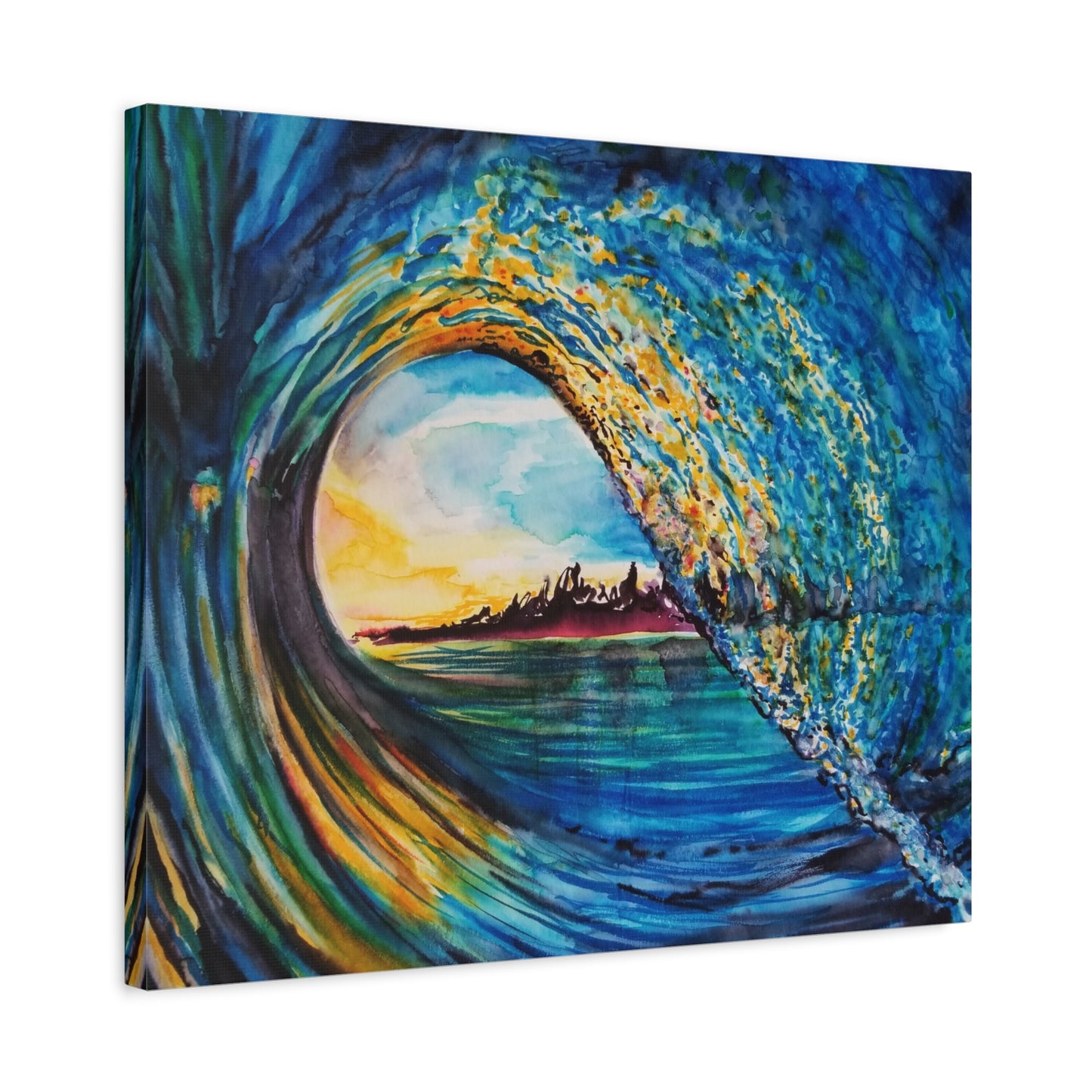 Ocean Wave Canvas Art, Coastal Decor, Abstract Wave Wall Art, Sea Breeze Home Decor, Gift for Beach Lovers, Watercolor, Painting Title: Kasey's Wave