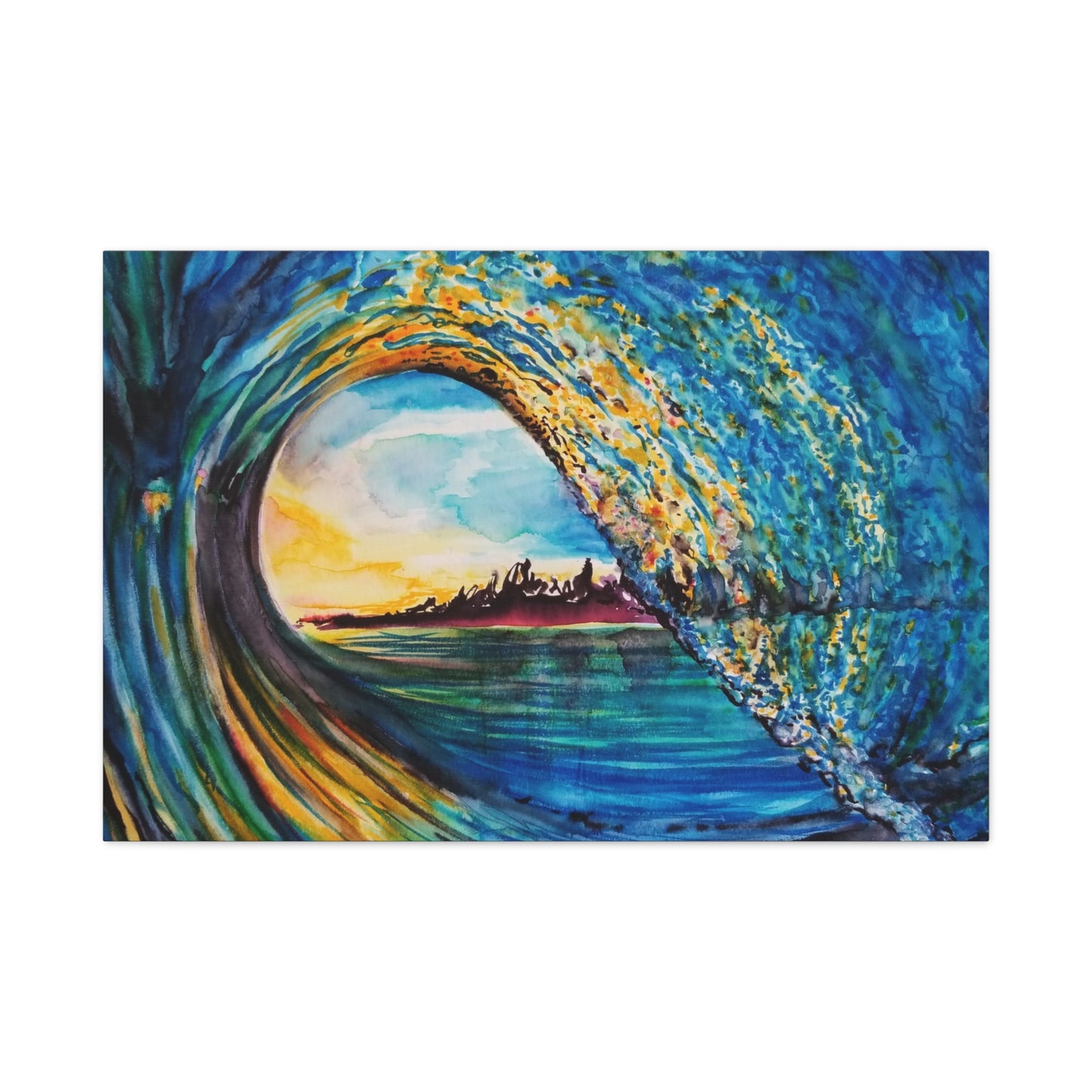 Ocean Wave Canvas Art, Coastal Decor, Abstract Wave Wall Art, Sea Breeze Home Decor, Gift for Beach Lovers, Watercolor, Painting Title: Kasey's Wave
