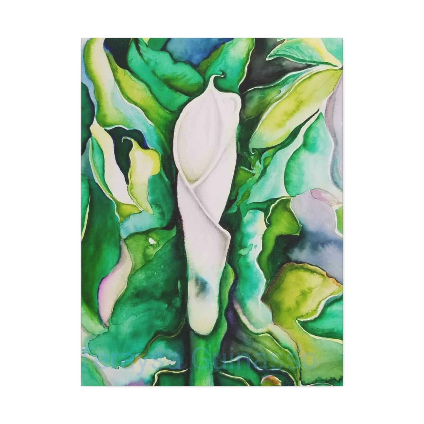 Botanical Canvas Print, Nature Wall Art, Home Decor, Gift for Plant Lovers, Greenery Artwork, Floral Decor, Painting Title: Painting Title: Lauri's Calla Lily