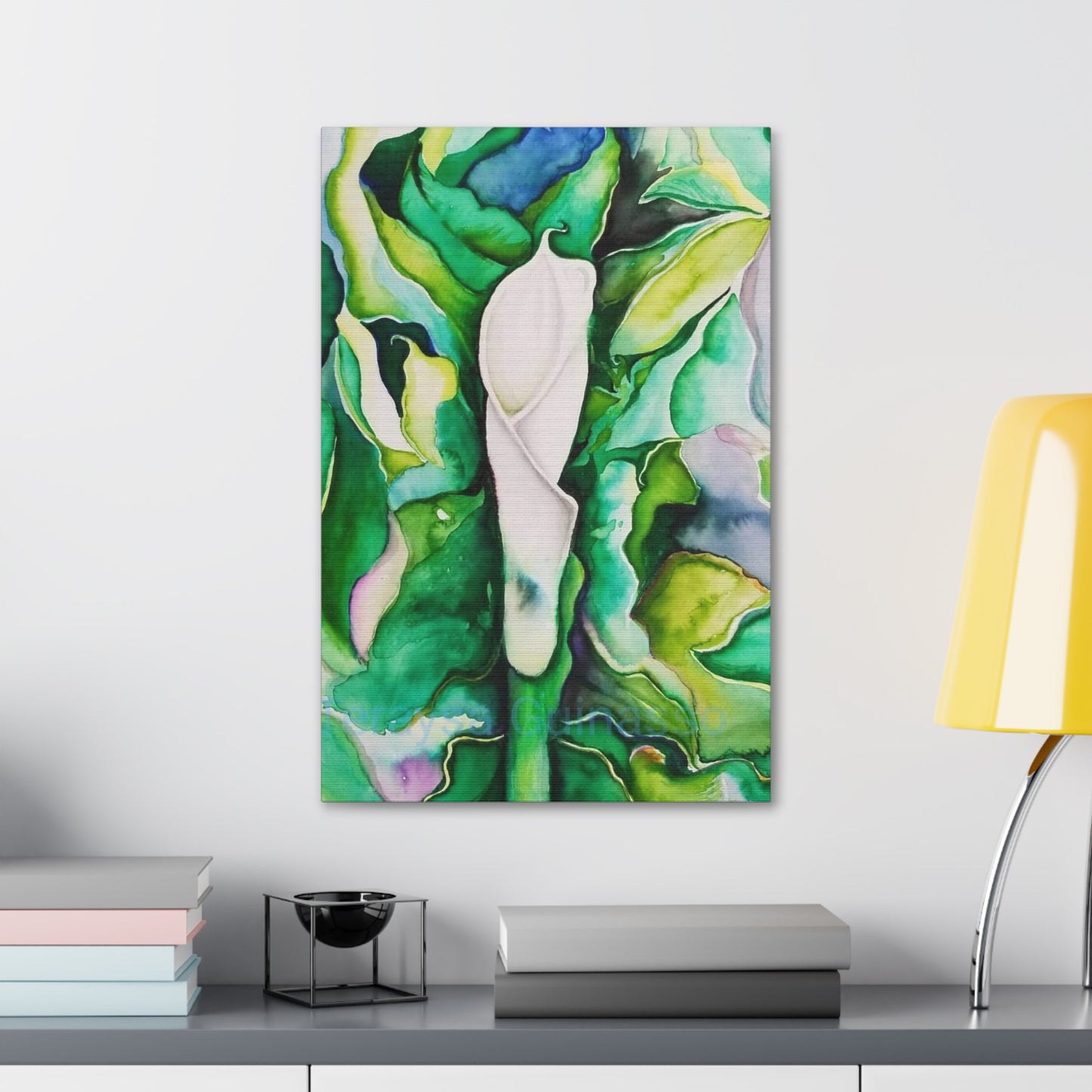 Botanical Canvas Print, Nature Wall Art, Home Decor, Gift for Plant Lovers, Greenery Artwork, Floral Decor, Painting Title: Painting Title: Lauri's Calla Lily