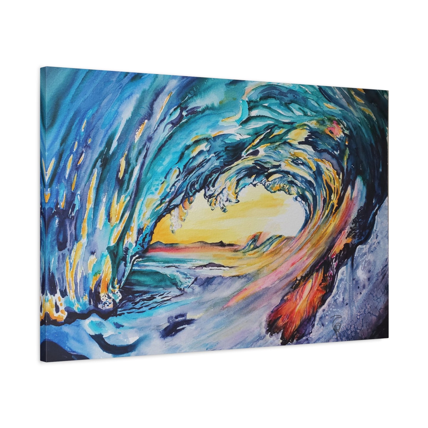 Ocean Wave Art Canvas Print, Home Decor, Beach Lovers Wall Art, Coastal Artwork, Unique Gift Idea, Painting Title: Liquid Sunshine