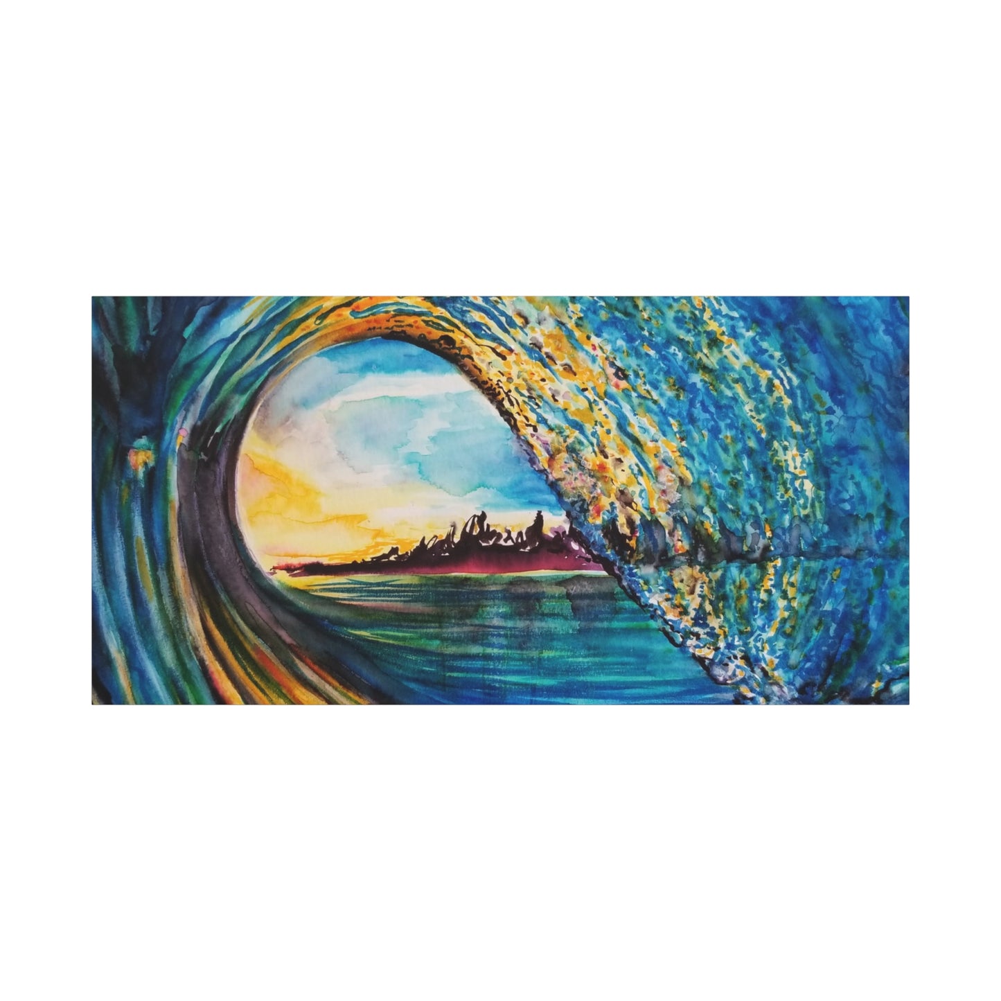 Ocean Wave Canvas Art, Coastal Decor, Abstract Wave Wall Art, Sea Breeze Home Decor, Gift for Beach Lovers, Watercolor, Painting Title: Kasey's Wave