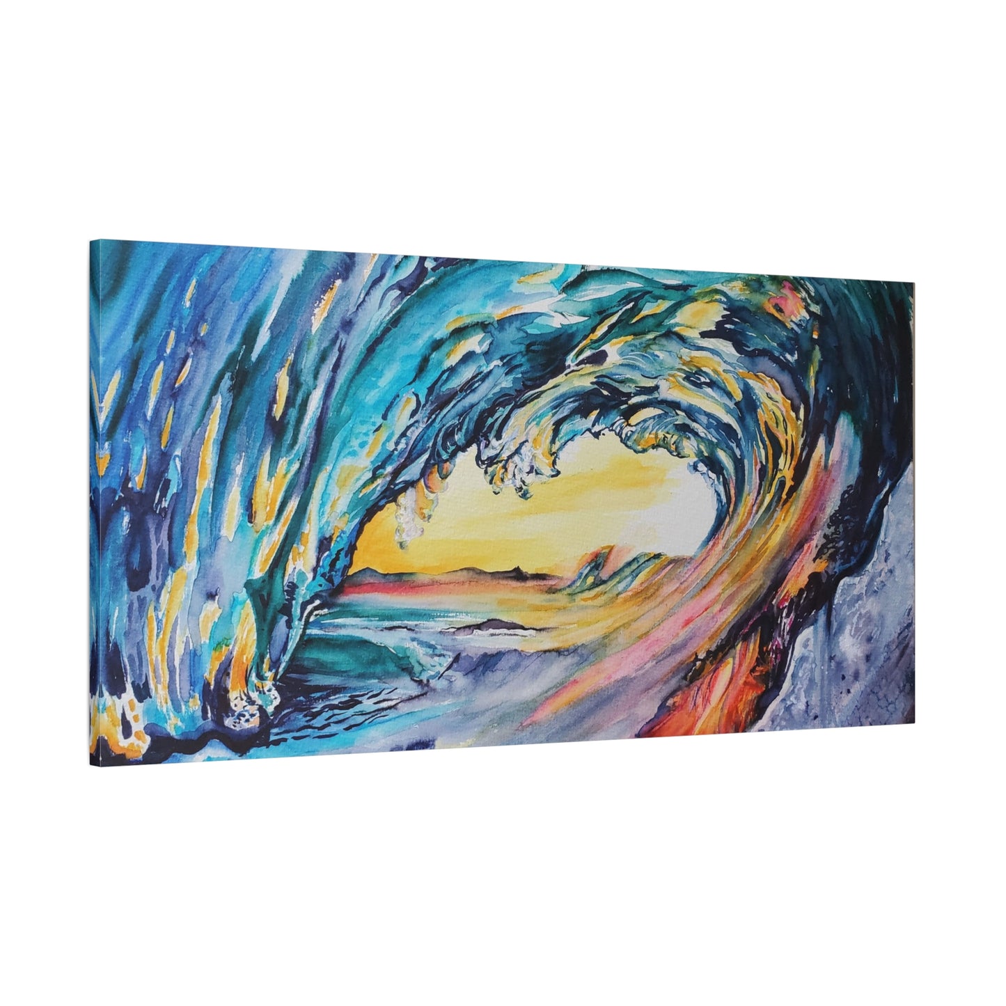 Ocean Wave Art Canvas Print, Home Decor, Beach Lovers Wall Art, Coastal Artwork, Unique Gift Idea, Painting Title: Liquid Sunshine