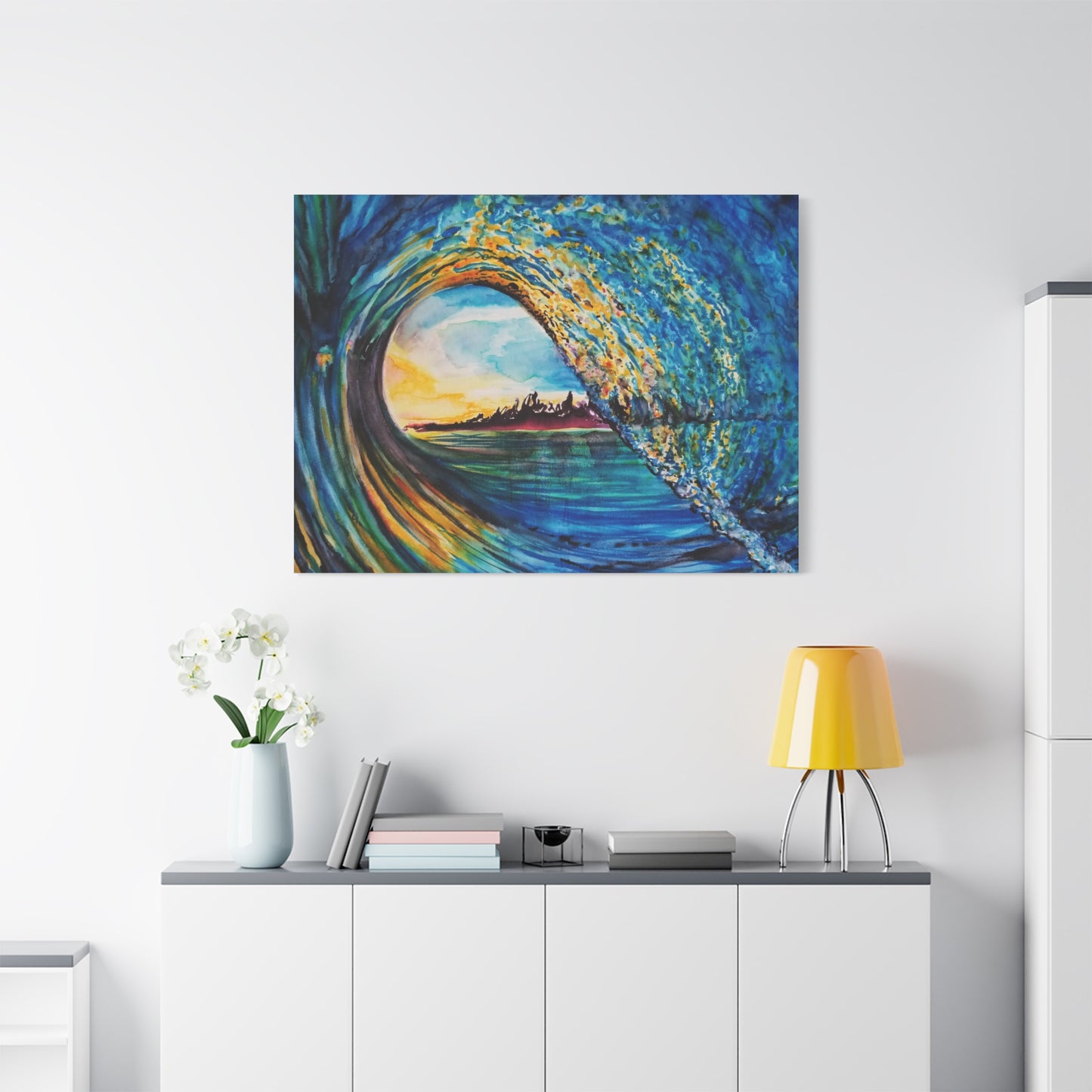Ocean Wave Canvas Art, Coastal Decor, Abstract Wave Wall Art, Sea Breeze Home Decor, Gift for Beach Lovers, Watercolor, Painting Title: Kasey's Wave