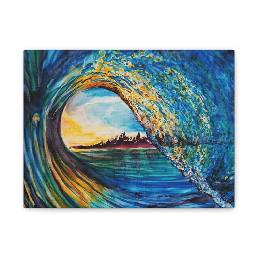 Ocean Wave Canvas Art, Coastal Decor, Abstract Wave Wall Art, Sea Breeze Home Decor, Gift for Beach Lovers, Watercolor, Painting Title: Kasey's Wave
