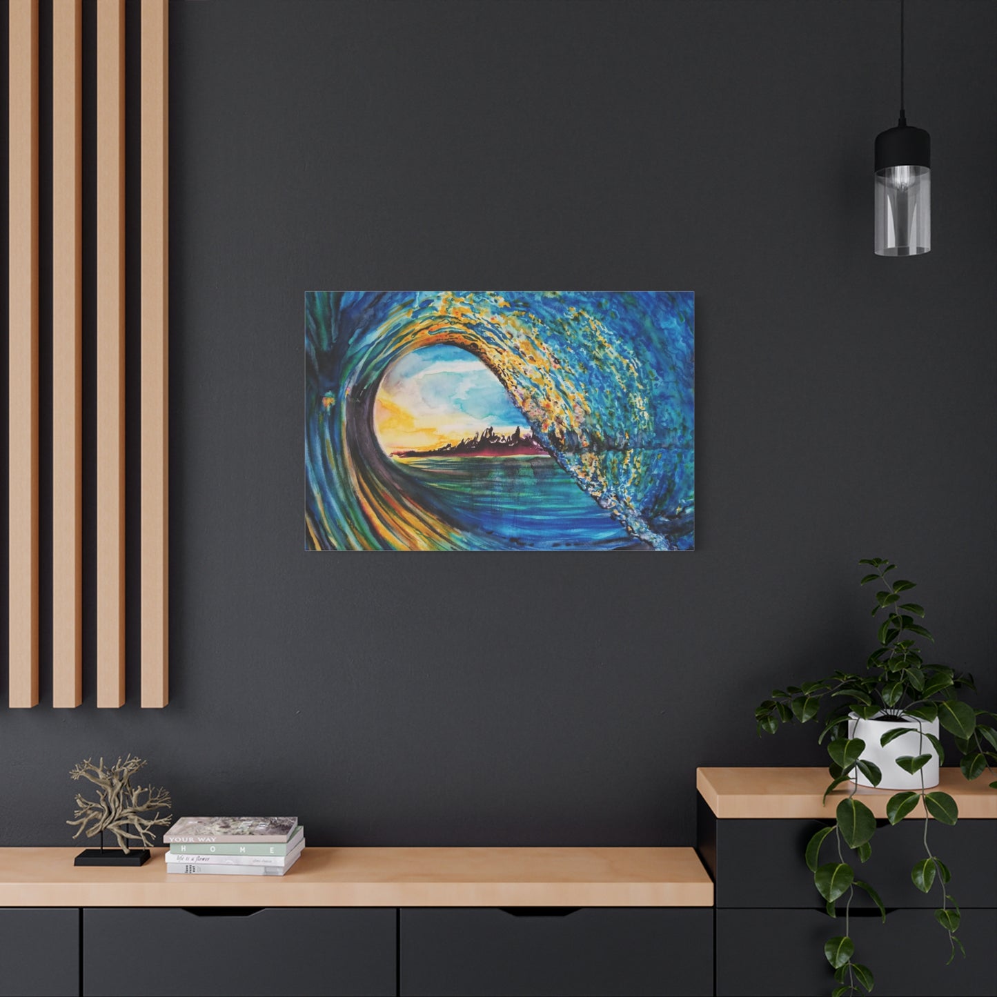 Ocean Wave Canvas Art, Coastal Decor, Abstract Wave Wall Art, Sea Breeze Home Decor, Gift for Beach Lovers, Watercolor, Painting Title: Kasey's Wave
