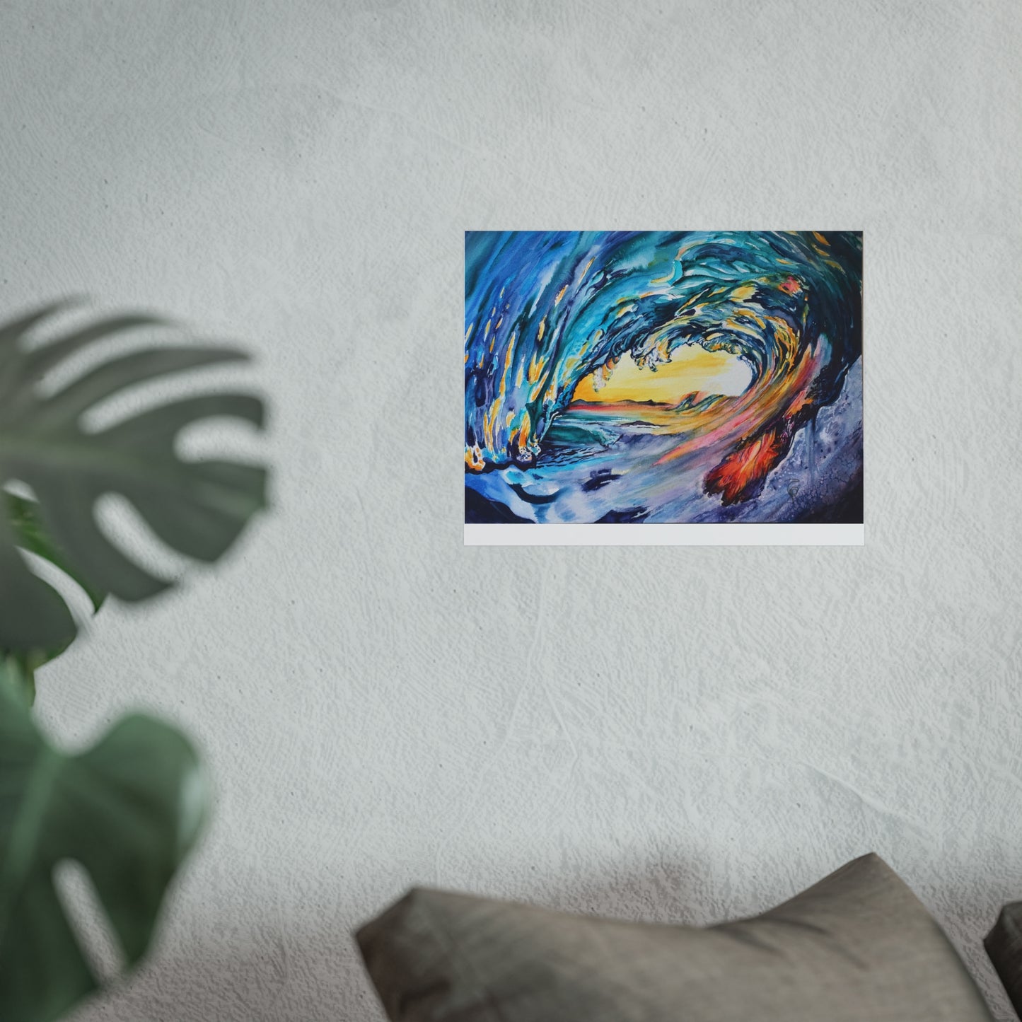 Ocean Wave Art Print, Fine Art Poster, Coastal Wall Decor, Beach House Artwork, Gift for Ocean Lovers, Painting Title: Liquid Sunshine