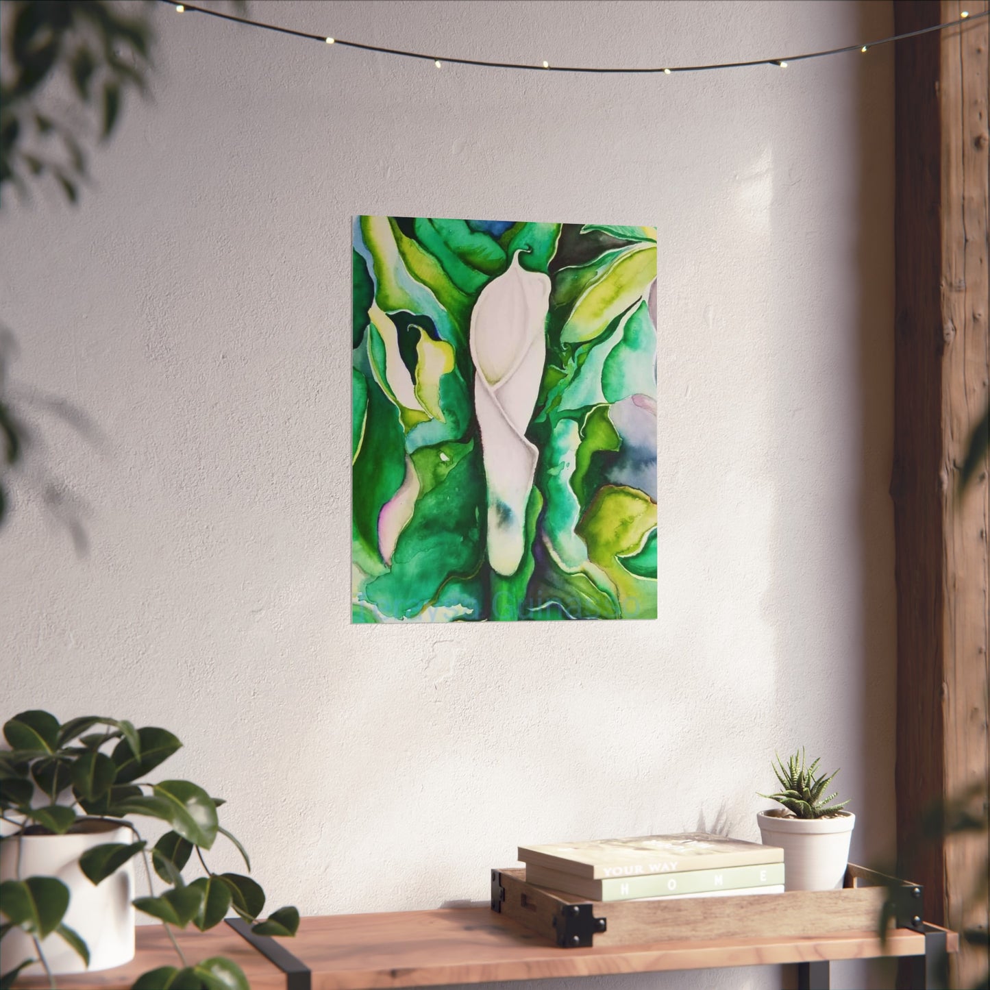 Botanical Fine Art Posters, Green Wall Art, Abstract Art Prints, Home Décor, Gift for Plant Lovers, Painting Title: Lauri's Calla Lily