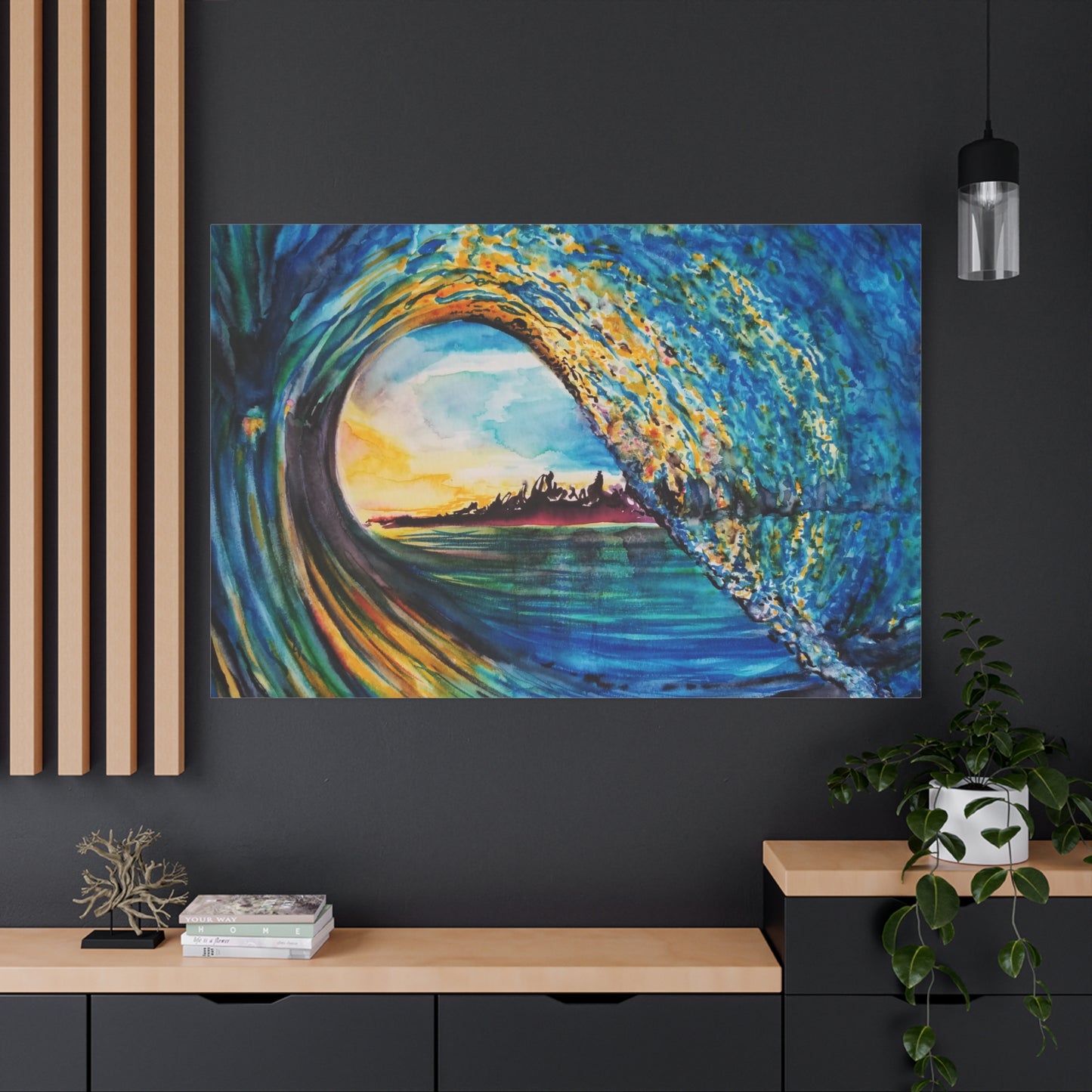 Ocean Wave Canvas Art, Coastal Decor, Abstract Wave Wall Art, Sea Breeze Home Decor, Gift for Beach Lovers, Watercolor, Painting Title: Kasey's Wave
