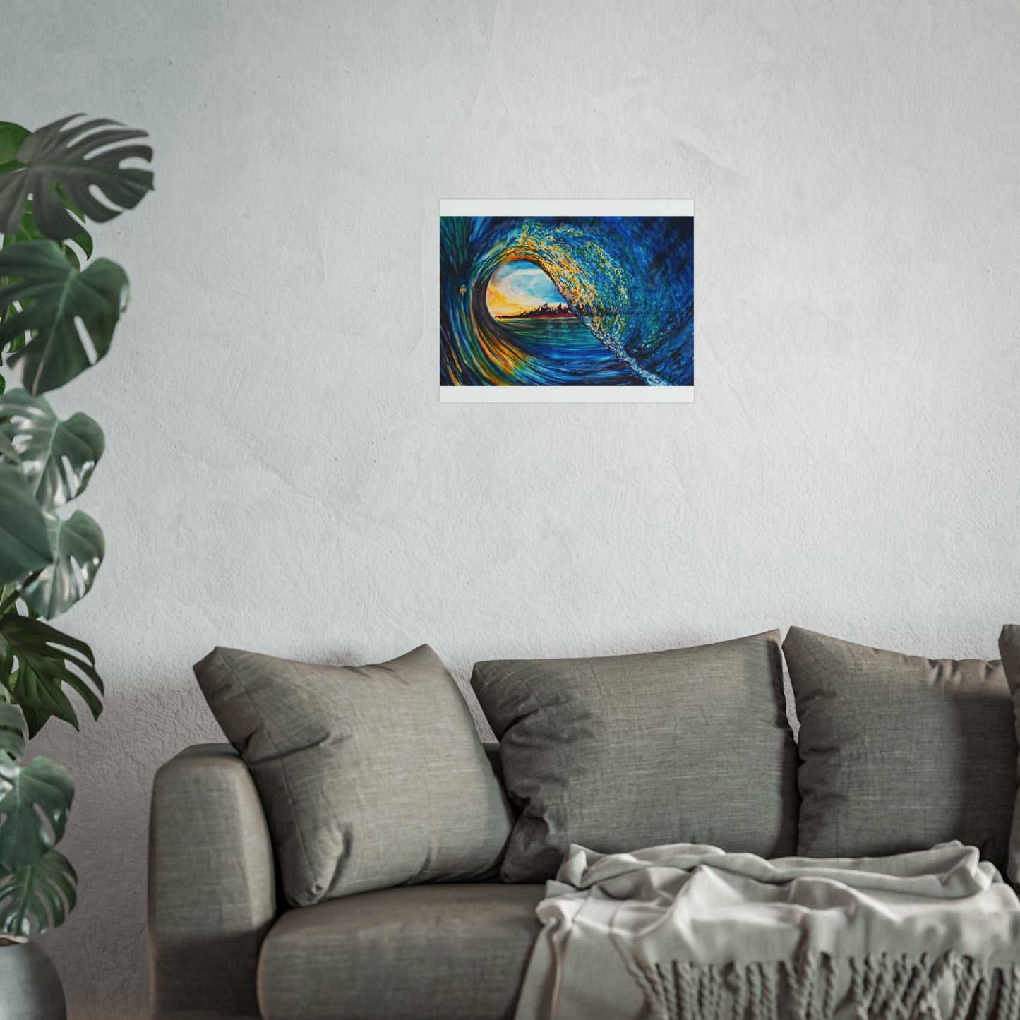 Ocean Wave Fine Art Poster, Coastal Wall Décor, Surfing Art Print, Living Room Artwork, Beach House Decor, Nautical Home Style, Painting Title: Kasey's Wave