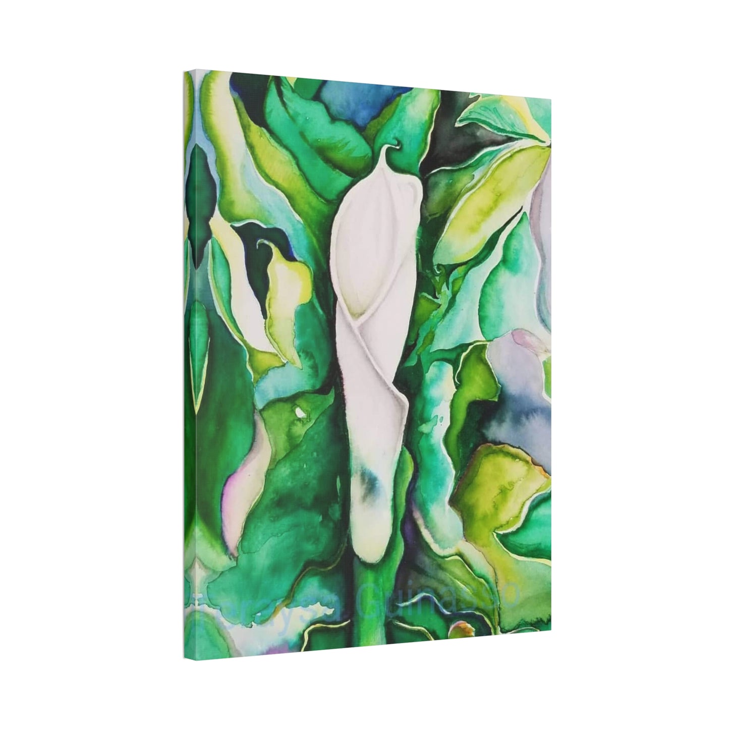 Botanical Canvas Print, Nature Wall Art, Home Decor, Gift for Plant Lovers, Greenery Artwork, Floral Decor, Painting Title: Painting Title: Lauri's Calla Lily