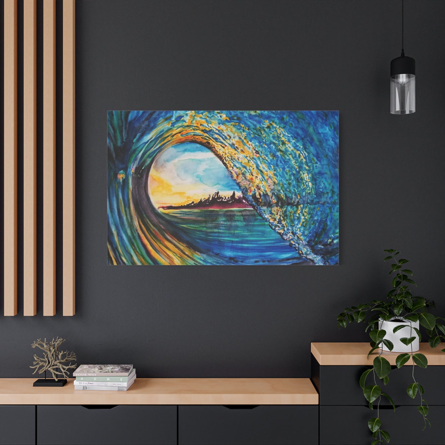 Ocean Wave Canvas Art, Coastal Decor, Abstract Wave Wall Art, Sea Breeze Home Decor, Gift for Beach Lovers, Watercolor, Painting Title: Kasey's Wave