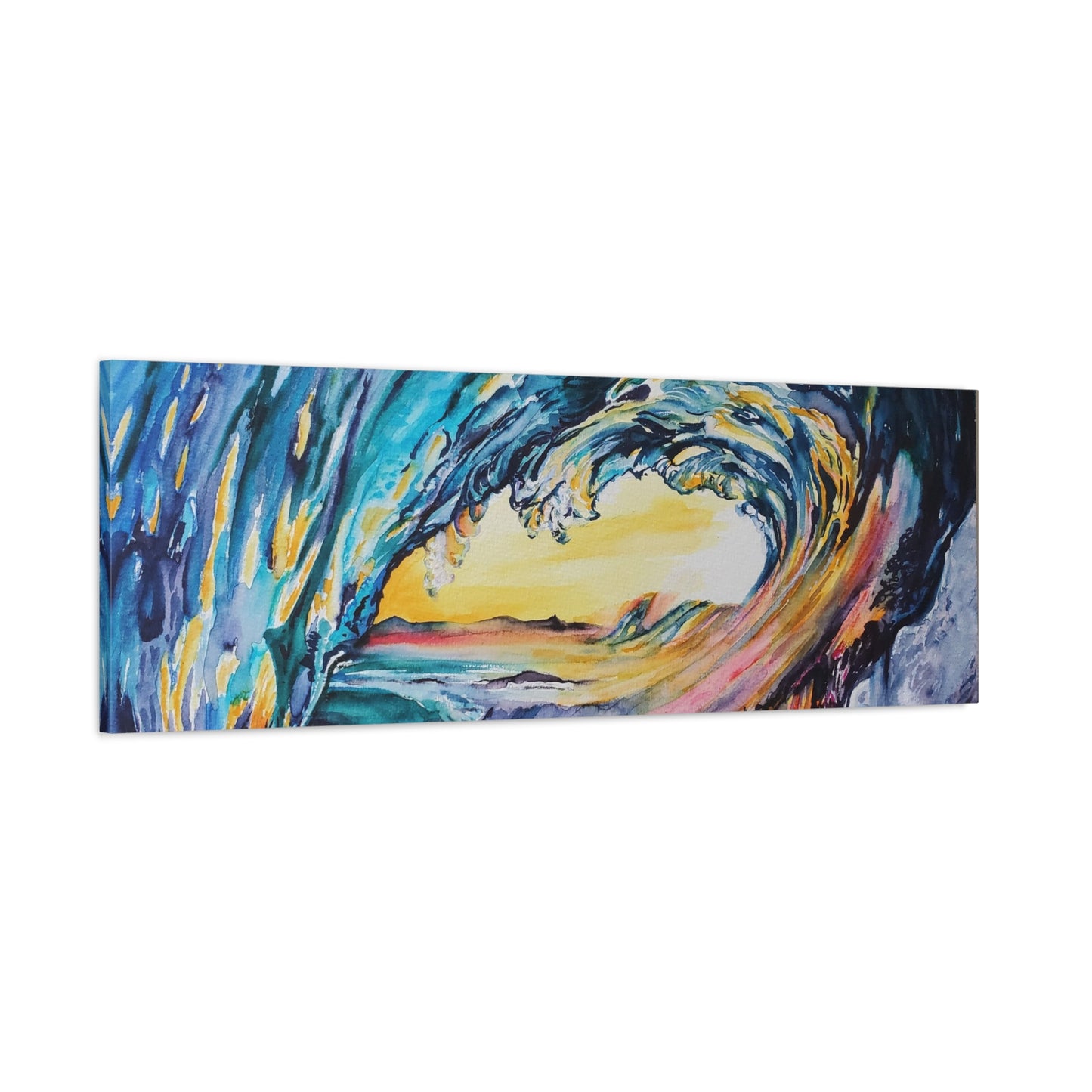 Ocean Wave Art Canvas Print, Home Decor, Beach Lovers Wall Art, Coastal Artwork, Unique Gift Idea, Painting Title: Liquid Sunshine