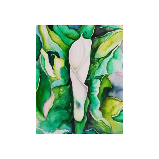 Botanical Fine Art Posters, Green Wall Art, Abstract Art Prints, Home Décor, Gift for Plant Lovers, Painting Title: Lauri's Calla Lily