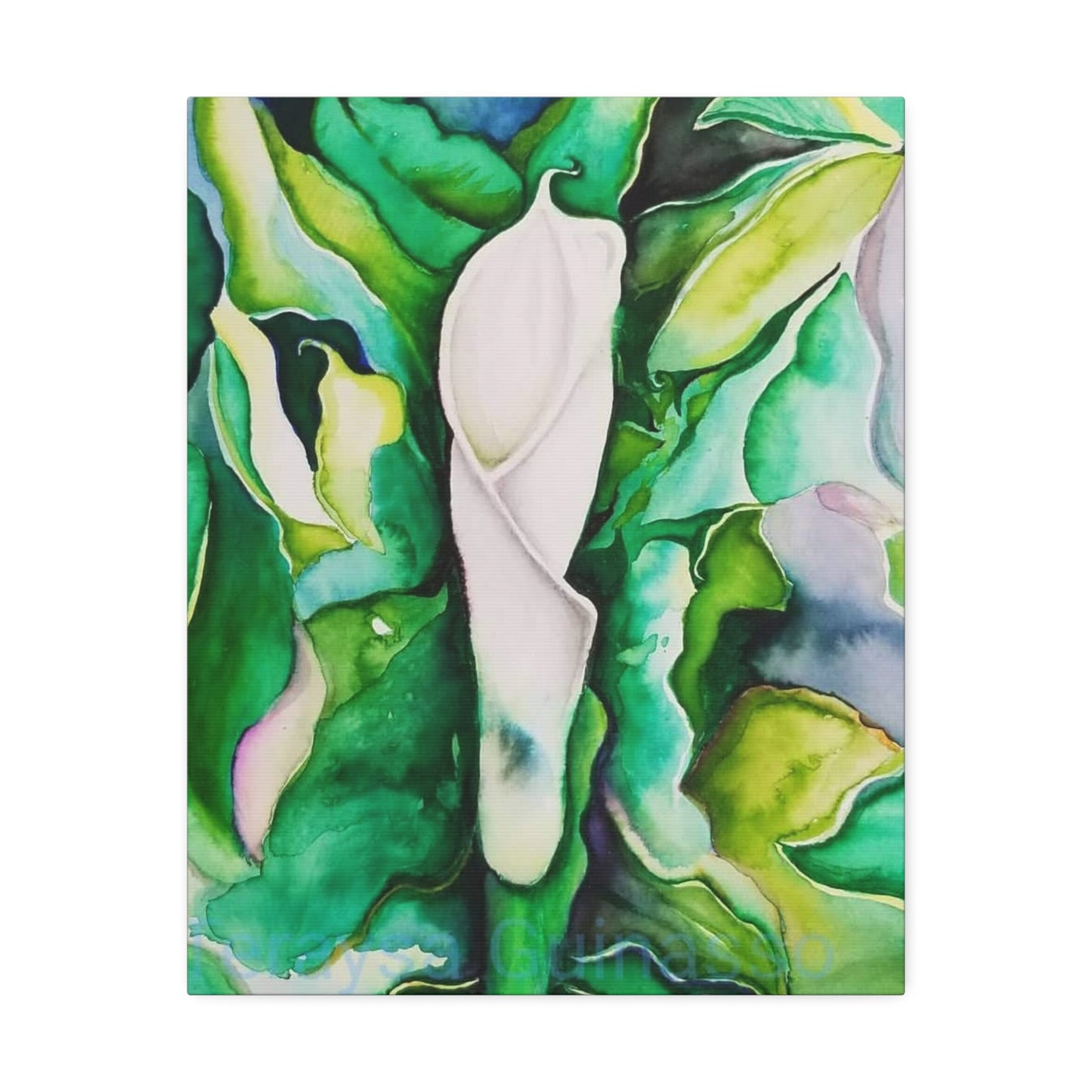 Botanical Canvas Print, Nature Wall Art, Home Decor, Gift for Plant Lovers, Greenery Artwork, Floral Decor, Painting Title: Painting Title: Lauri's Calla Lily