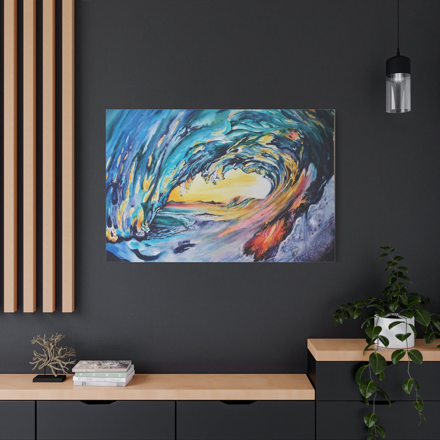 Ocean Wave Art Canvas Print, Home Decor, Beach Lovers Wall Art, Coastal Artwork, Unique Gift Idea, Painting Title: Liquid Sunshine