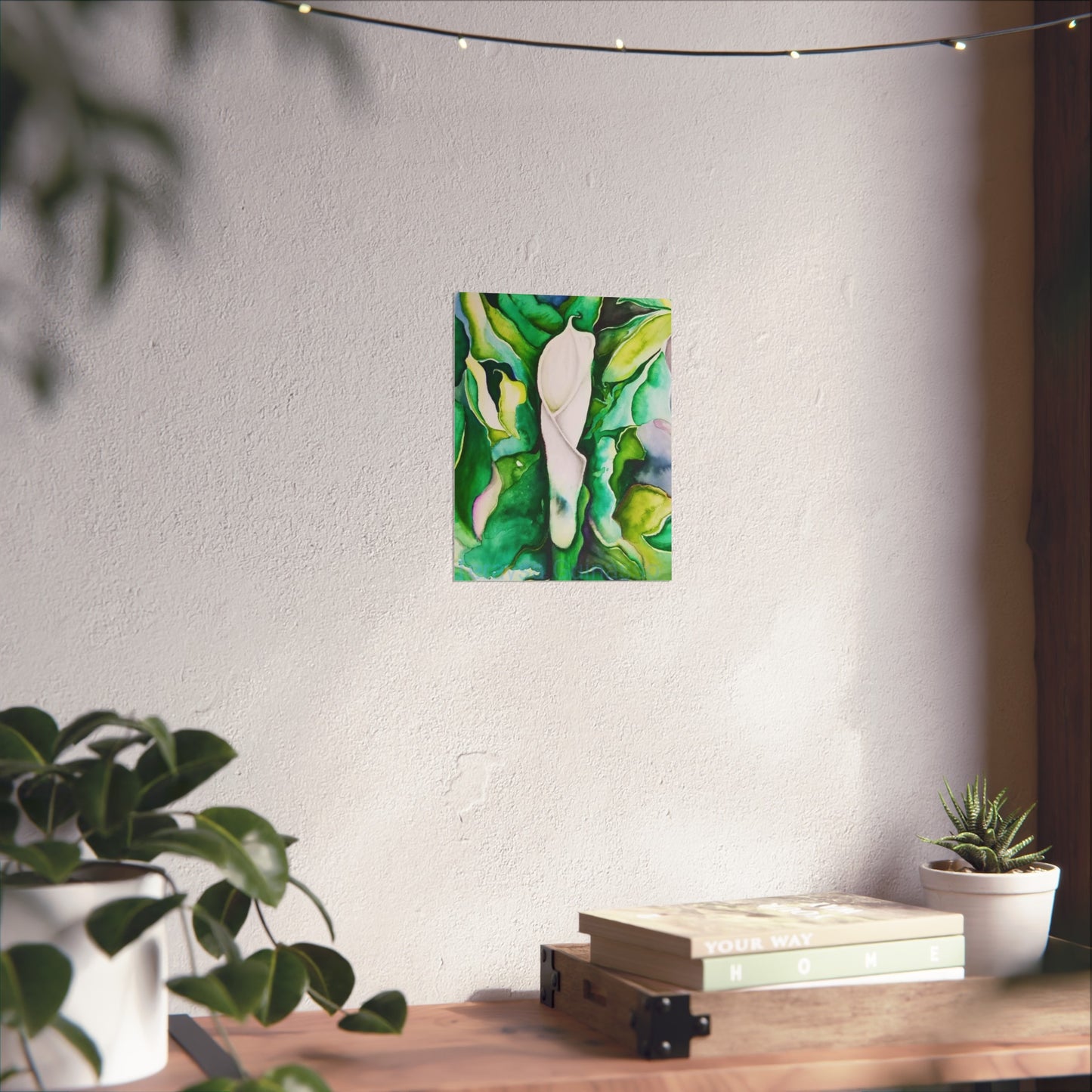 Botanical Fine Art Posters, Green Wall Art, Abstract Art Prints, Home Décor, Gift for Plant Lovers, Painting Title: Lauri's Calla Lily