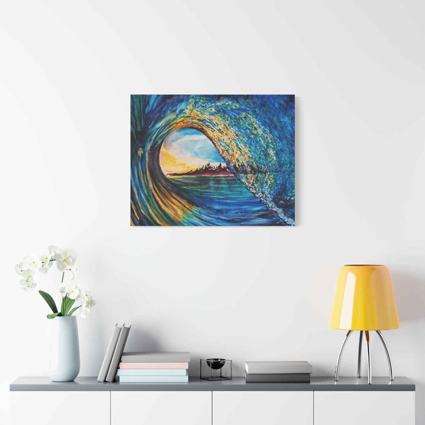 Ocean Wave Canvas Art, Coastal Decor, Abstract Wave Wall Art, Sea Breeze Home Decor, Gift for Beach Lovers, Watercolor, Painting Title: Kasey's Wave