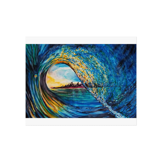 Ocean Wave Fine Art Poster, Coastal Wall Décor, Surfing Art Print, Living Room Artwork, Beach House Decor, Nautical Home Style, Painting Title: Kasey's Wave