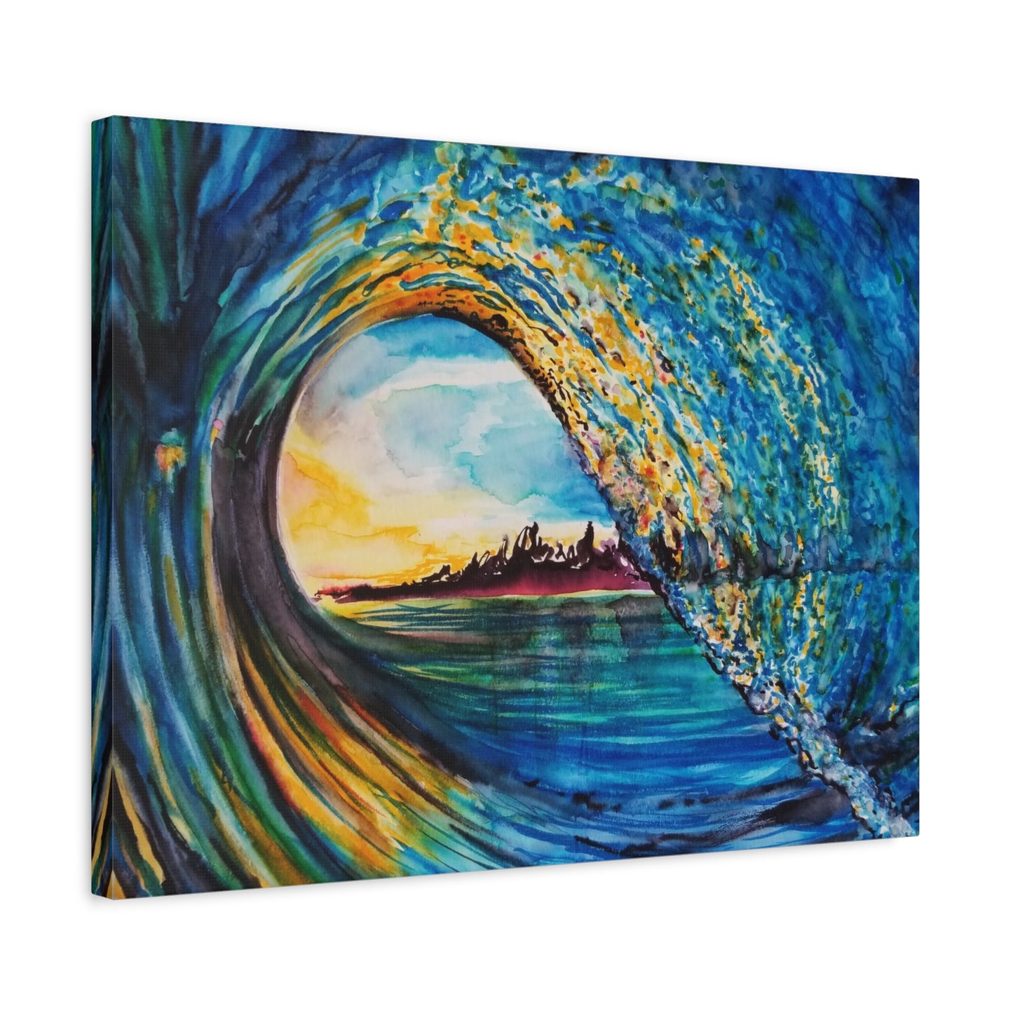 Ocean Wave Canvas Art, Coastal Decor, Abstract Wave Wall Art, Sea Breeze Home Decor, Gift for Beach Lovers, Watercolor, Painting Title: Kasey's Wave