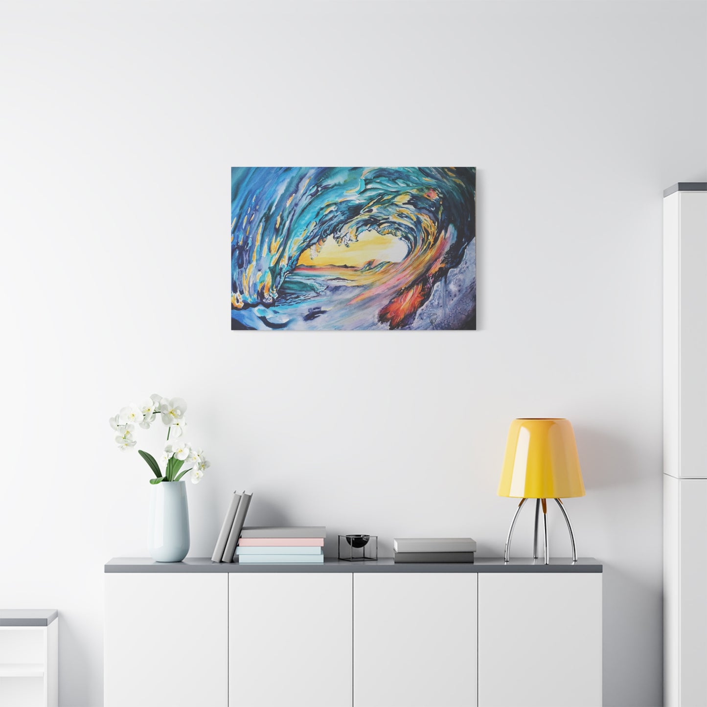 Ocean Wave Art Canvas Print, Home Decor, Beach Lovers Wall Art, Coastal Artwork, Unique Gift Idea, Painting Title: Liquid Sunshine