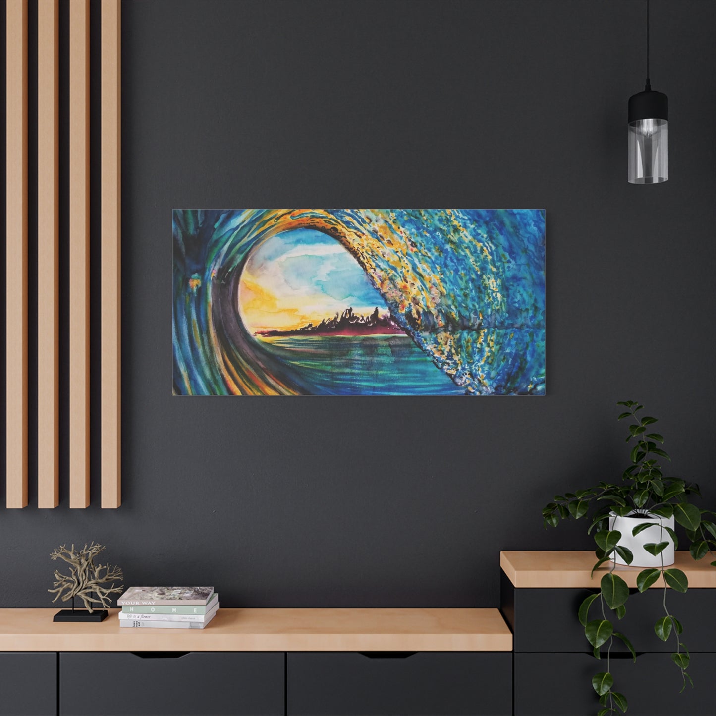 Ocean Wave Canvas Art, Coastal Decor, Abstract Wave Wall Art, Sea Breeze Home Decor, Gift for Beach Lovers, Watercolor, Painting Title: Kasey's Wave