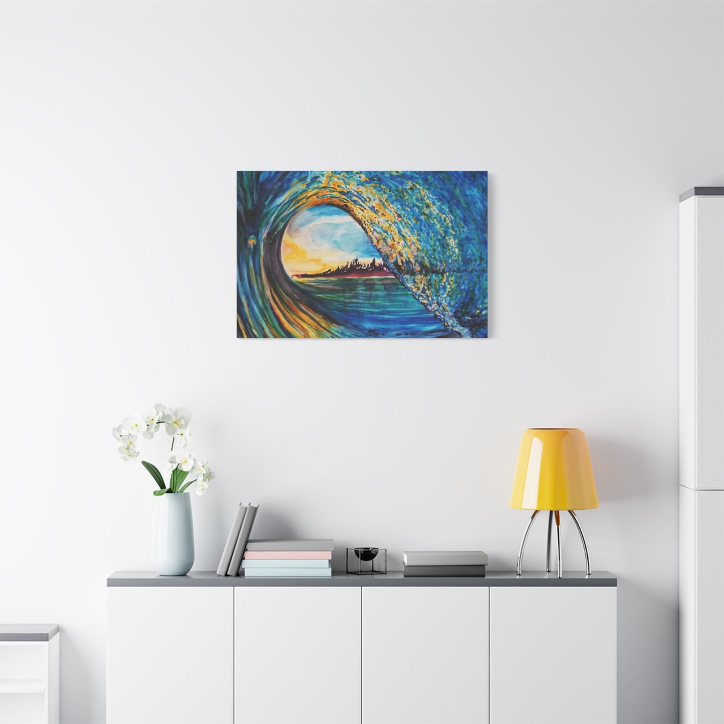 Ocean Wave Canvas Art, Coastal Decor, Abstract Wave Wall Art, Sea Breeze Home Decor, Gift for Beach Lovers, Watercolor, Painting Title: Kasey's Wave