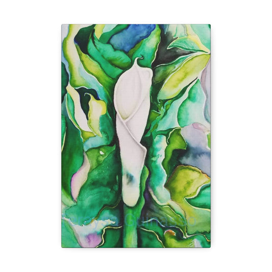 Botanical Canvas Print, Nature Wall Art, Home Decor, Gift for Plant Lovers, Greenery Artwork, Floral Decor, Painting Title: Painting Title: Lauri's Calla Lily
