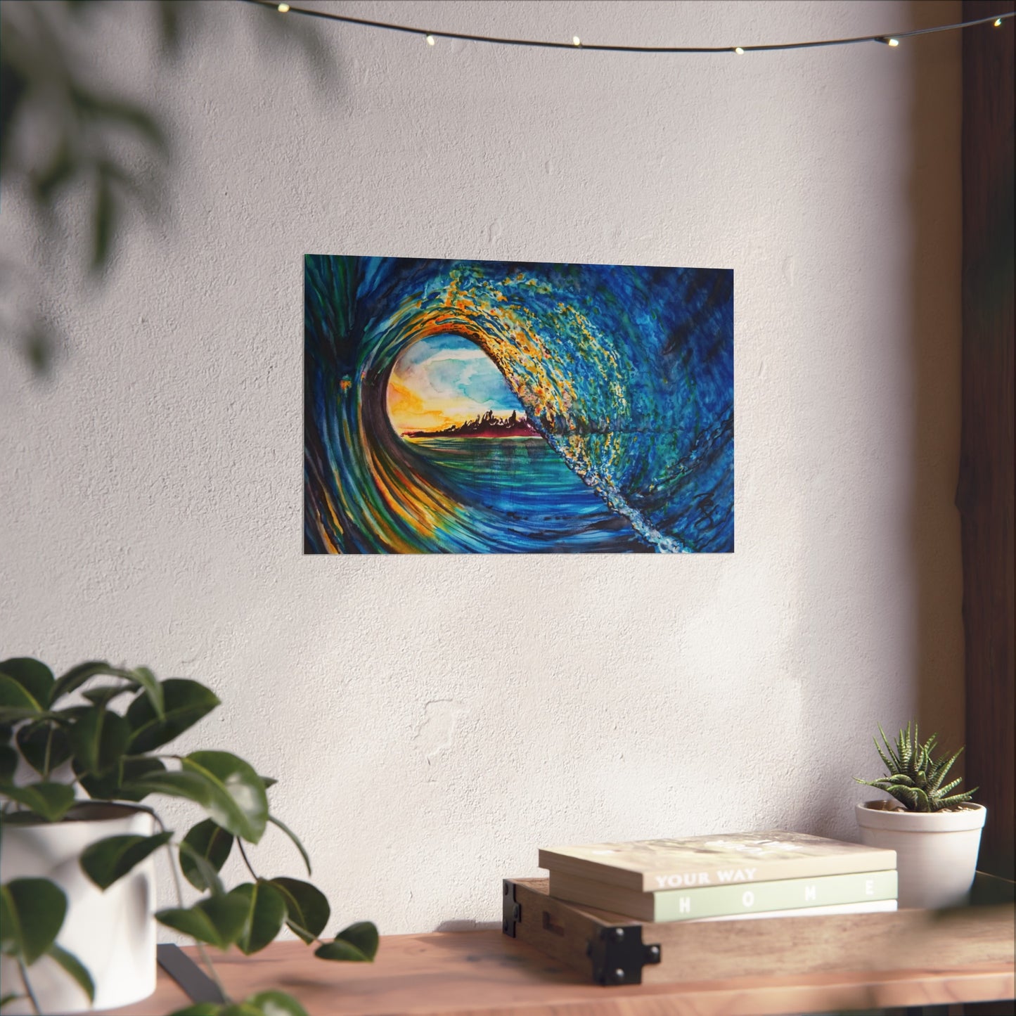 Ocean Wave Fine Art Poster, Coastal Wall Décor, Surfing Art Print, Living Room Artwork, Beach House Decor, Nautical Home Style, Painting Title: Kasey's Wave