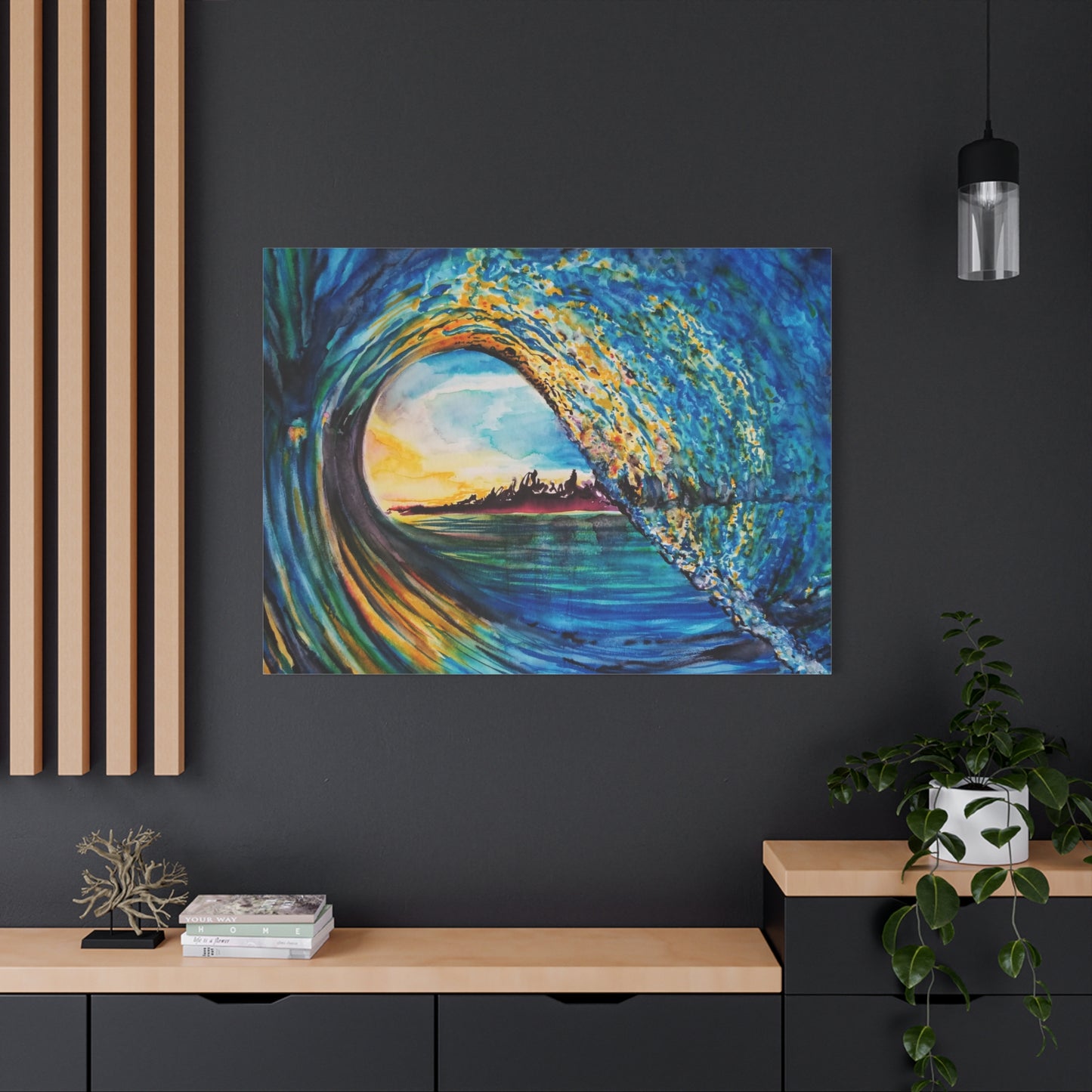Ocean Wave Canvas Art, Coastal Decor, Abstract Wave Wall Art, Sea Breeze Home Decor, Gift for Beach Lovers, Watercolor, Painting Title: Kasey's Wave