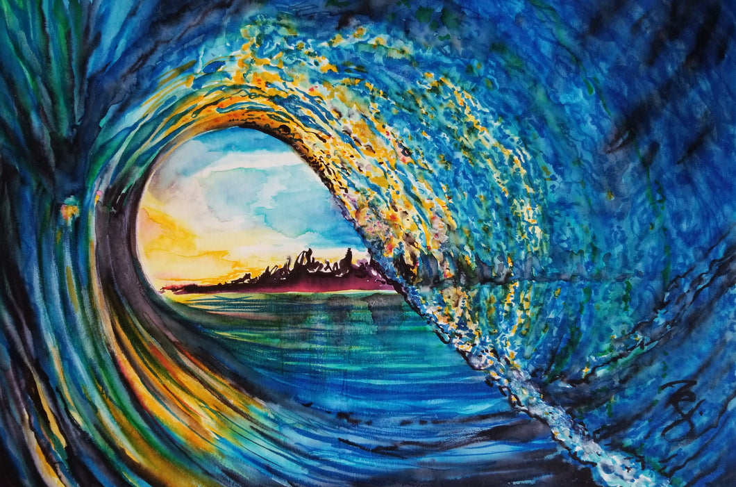 Kasey's Wave Original Watercolor