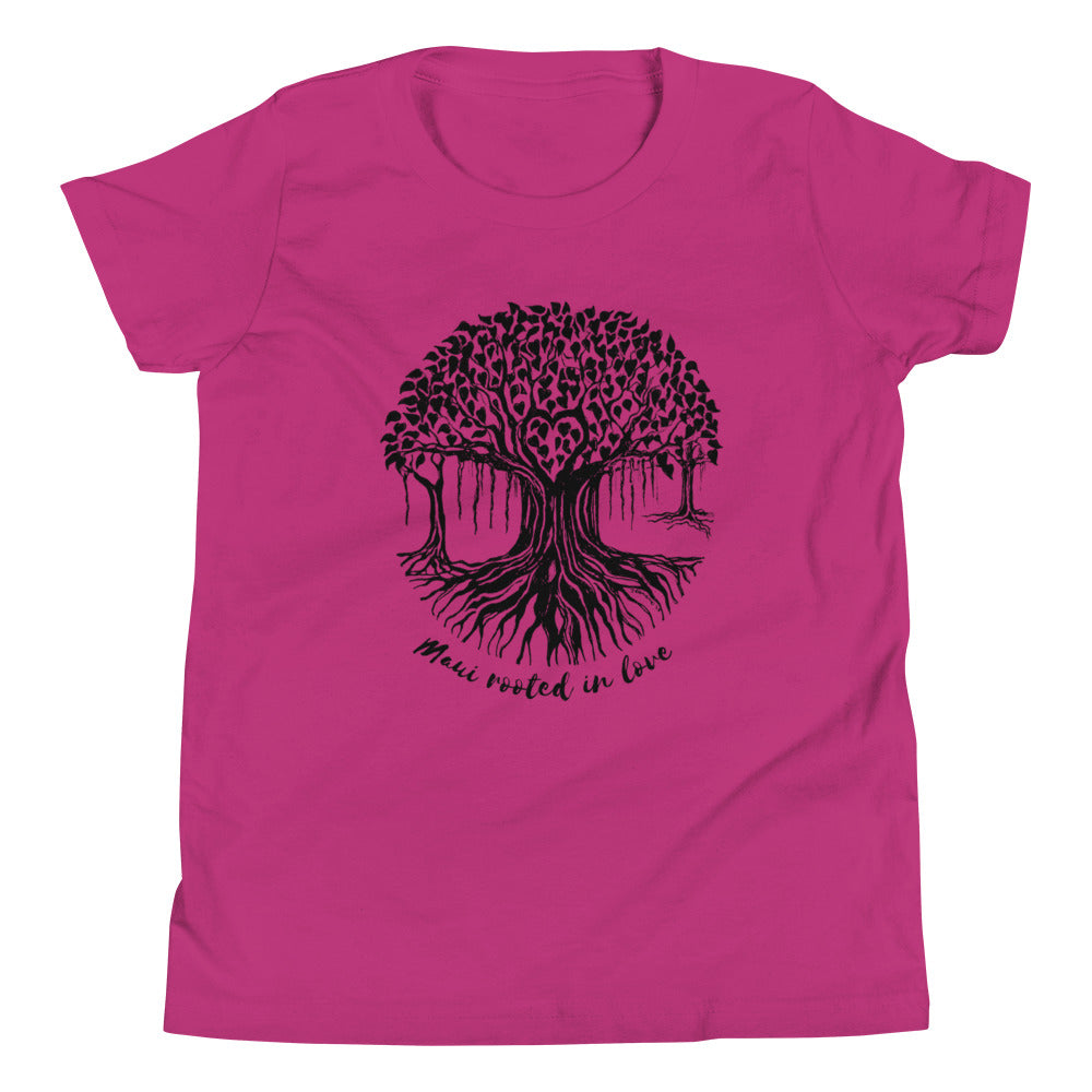 Youth Short Sleeve T-Shirt Maui Banyan Tree Blk Logo